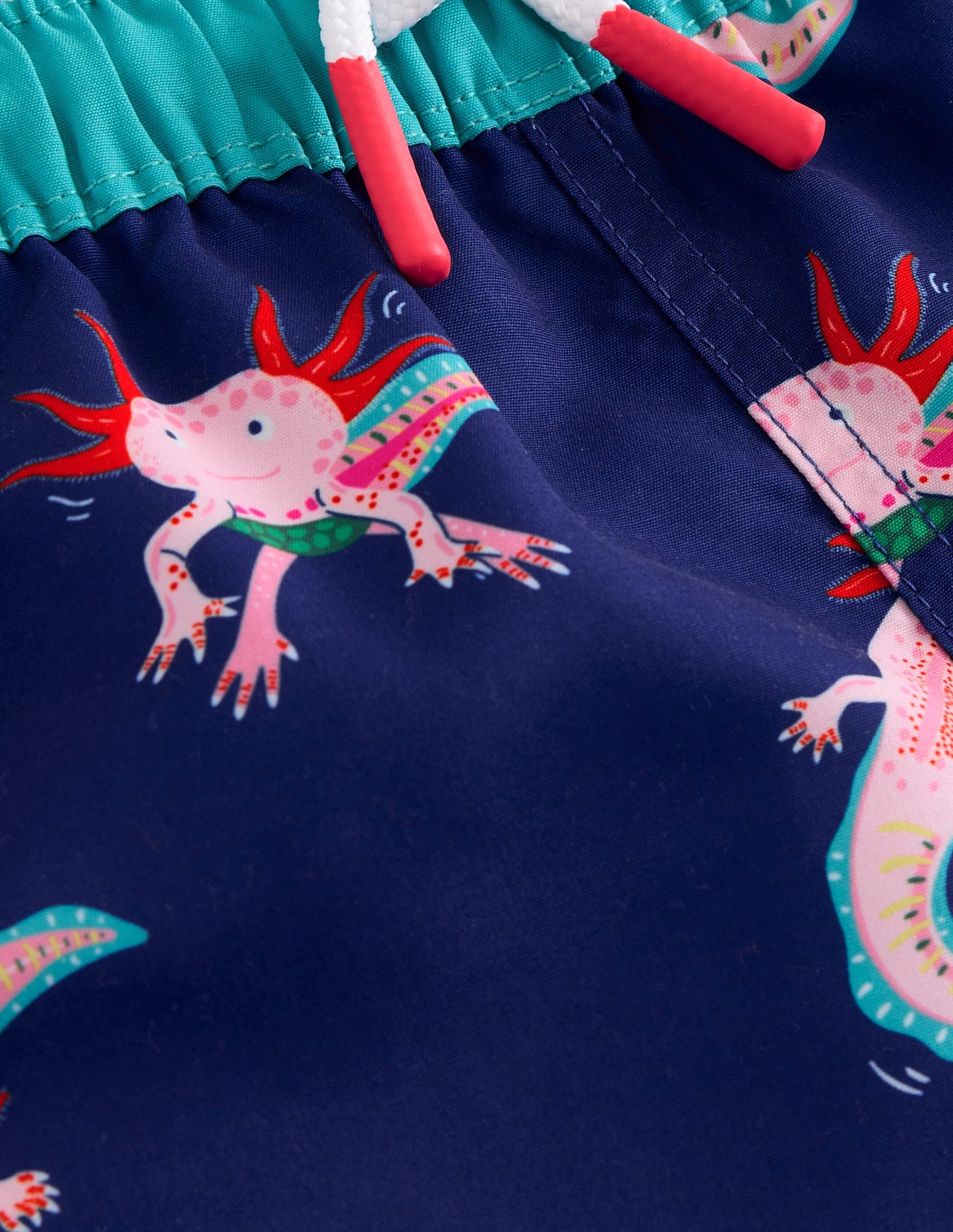 Swim Shorts-Sapphire Blue Axolotl