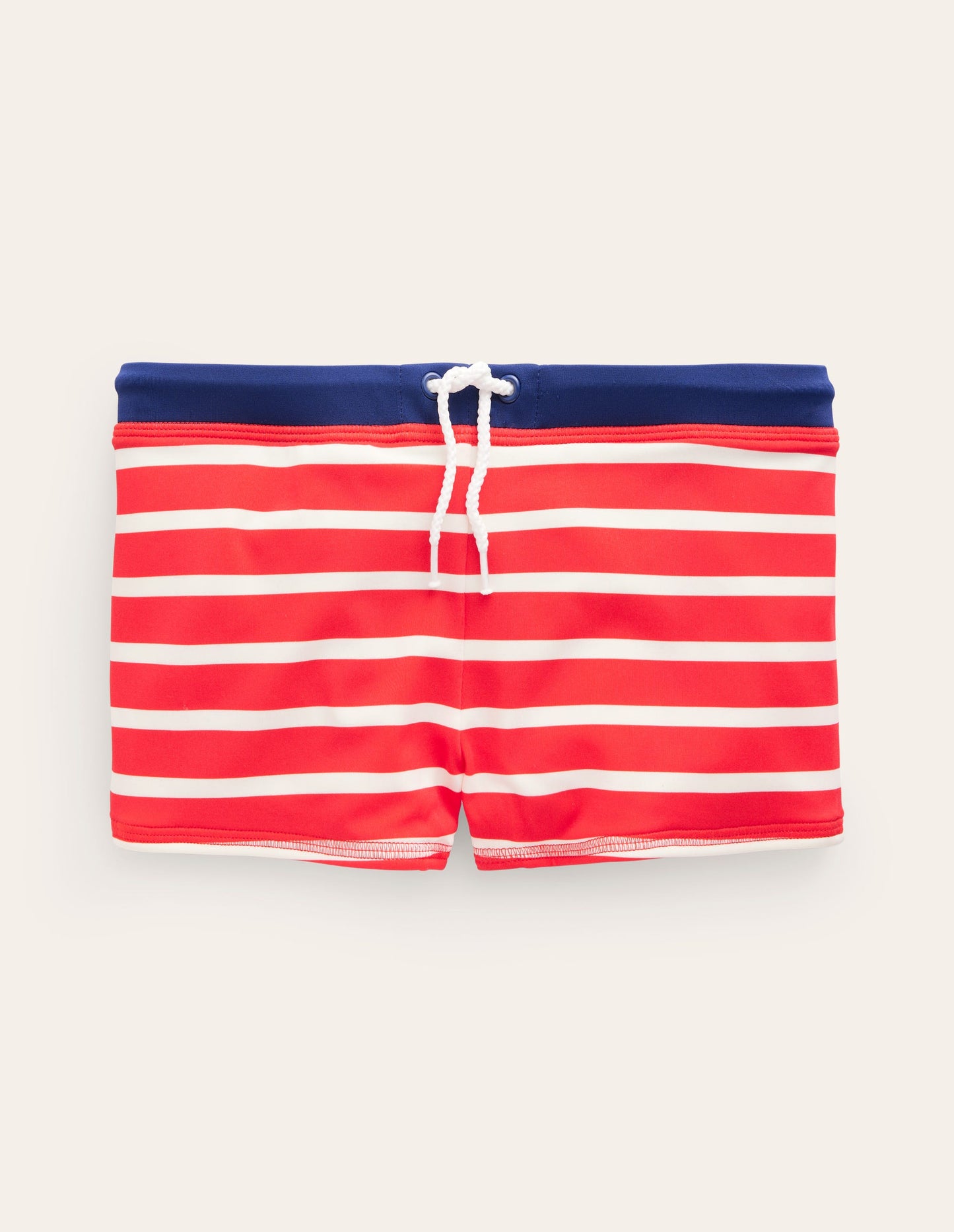Badehose-Feuerrot und Naturweiß