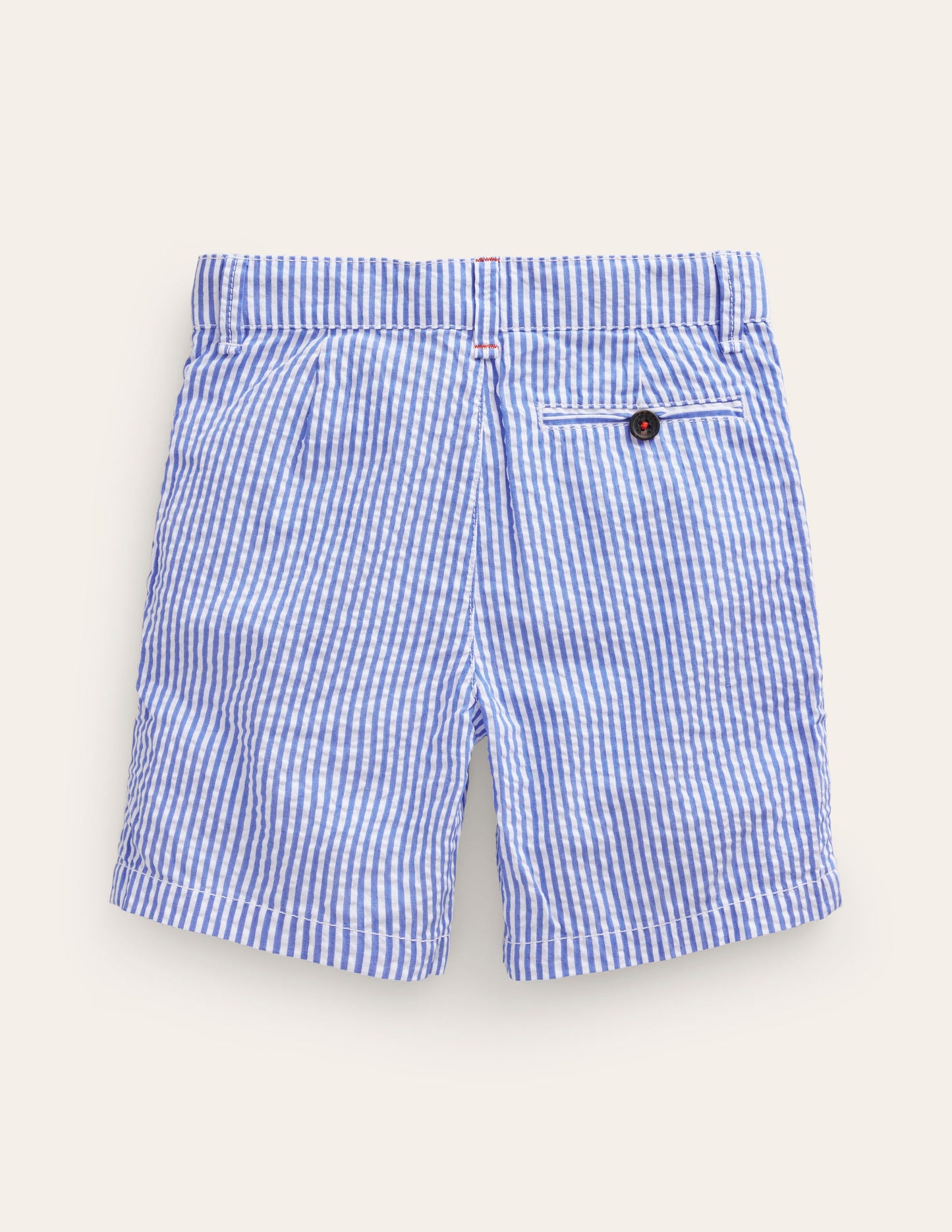 Short en seersucker-Rayé bleu vintage/ivoire