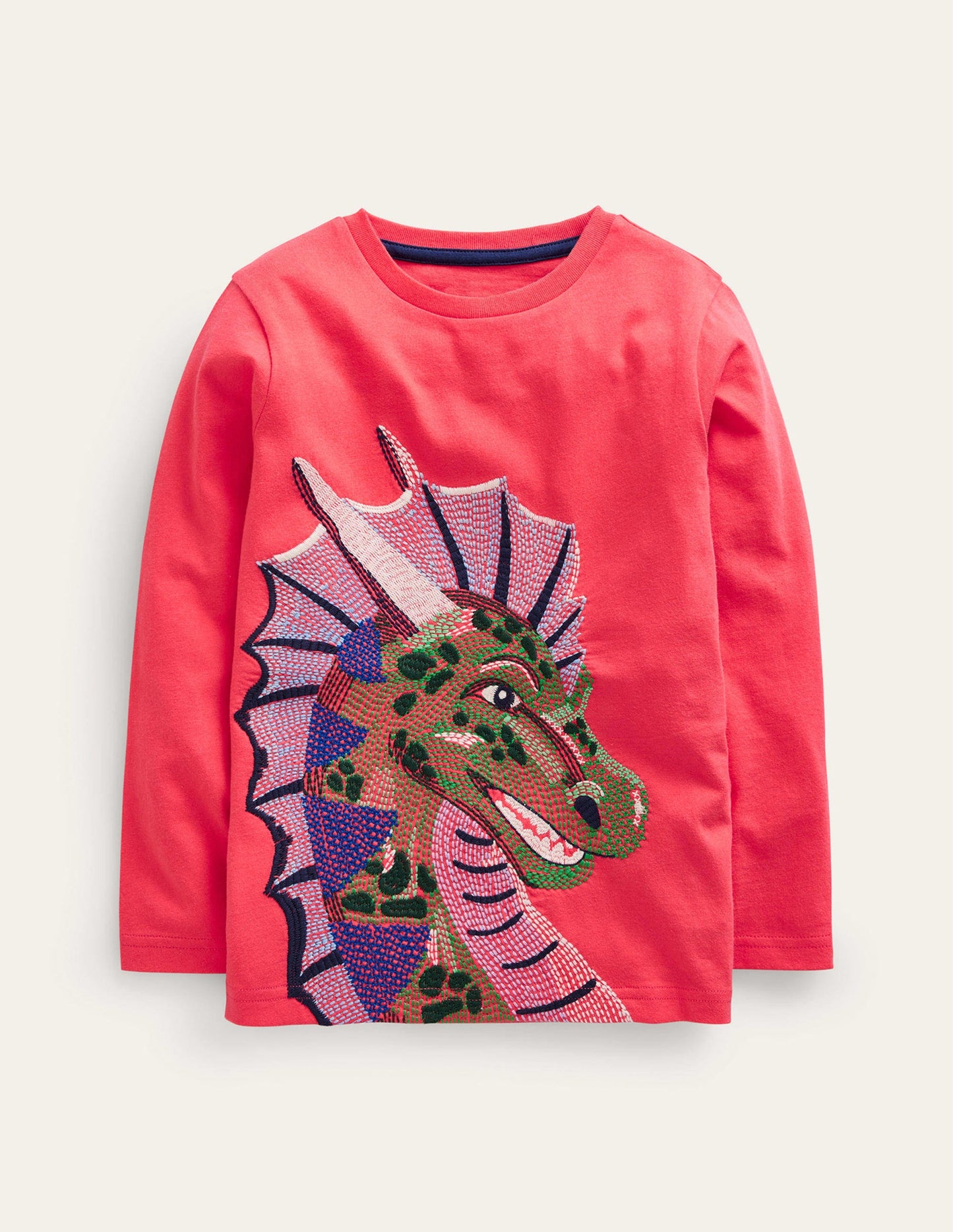 T-Shirt mit Superstitch-Marmeladenrot Drache