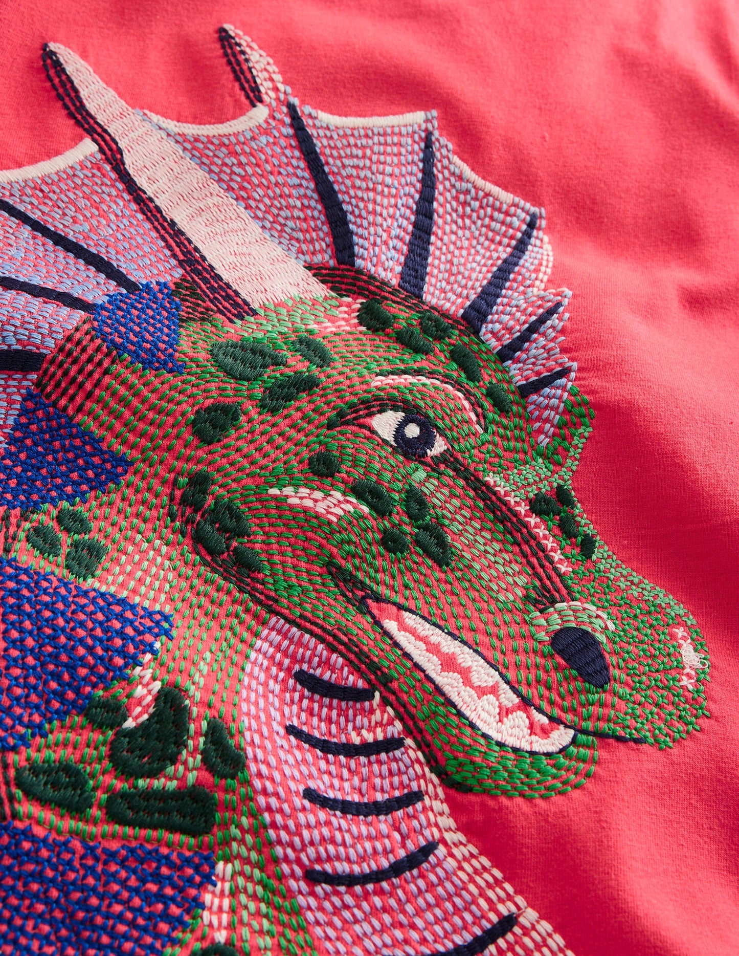 T-Shirt mit Superstitch-Marmeladenrot Drache