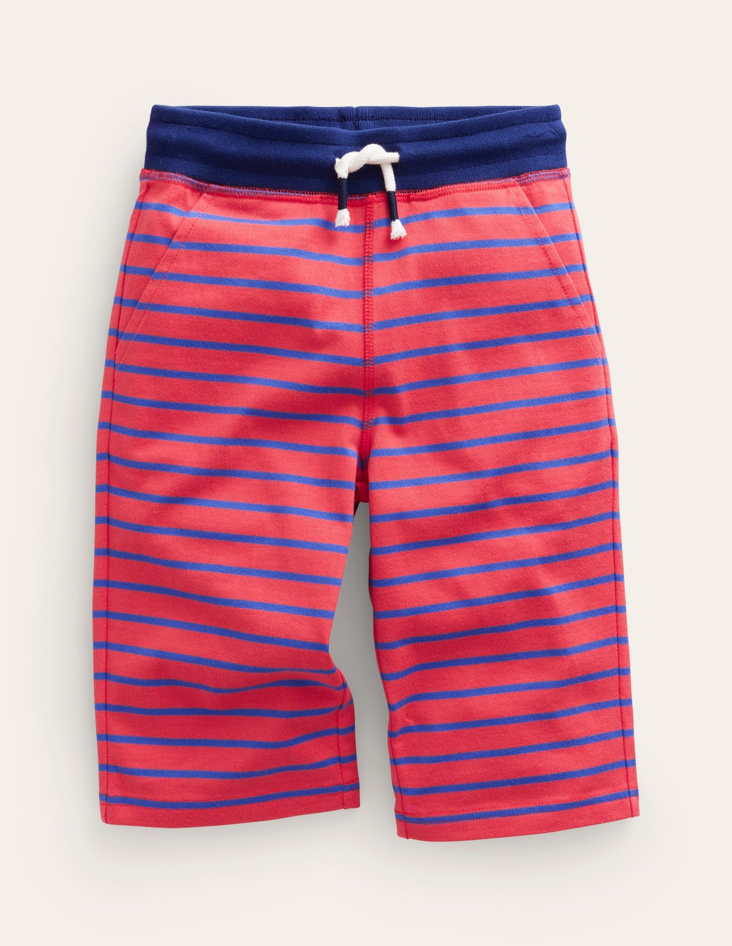 Baggyshorts aus Jersey-Marmeladenrot/Blaureiher