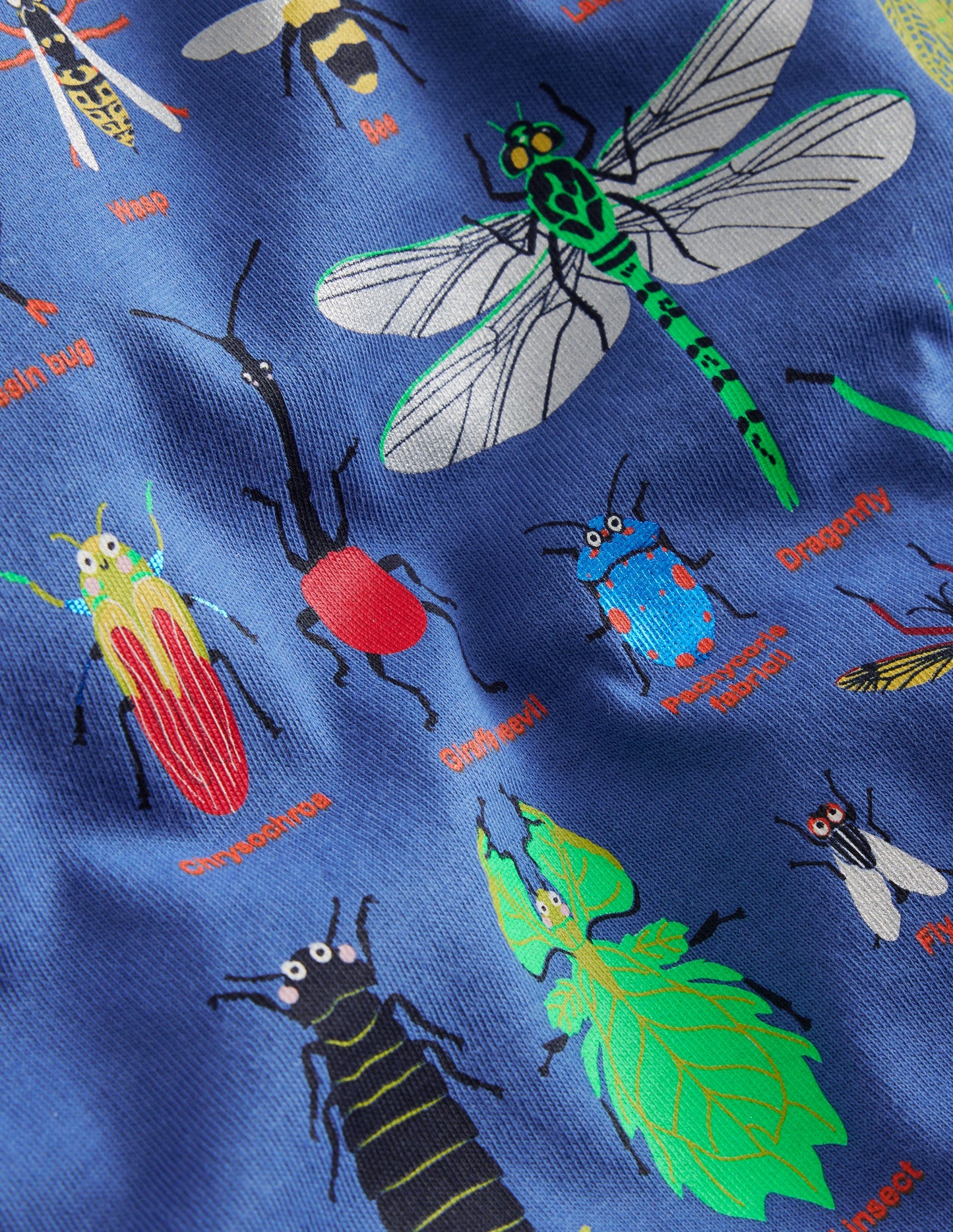 T-Shirt mit Insekten-Druck-Marineblau Insekten