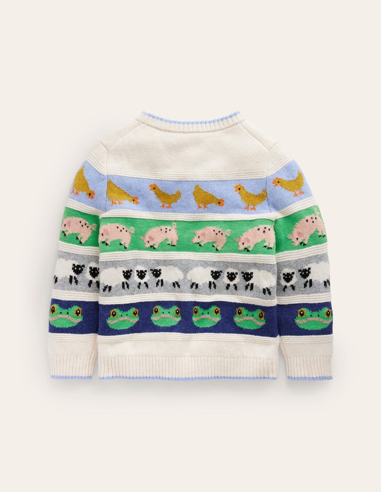 Durchgehender Fair-Isle-Pullover-Ostern Farmtiere