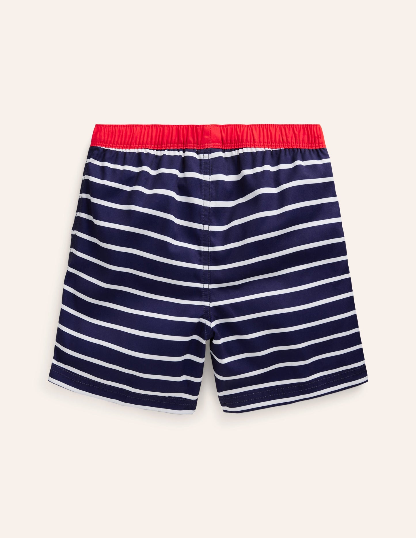 Badeshorts-Schuluniform-Marineblau und Naturweiß Streifen