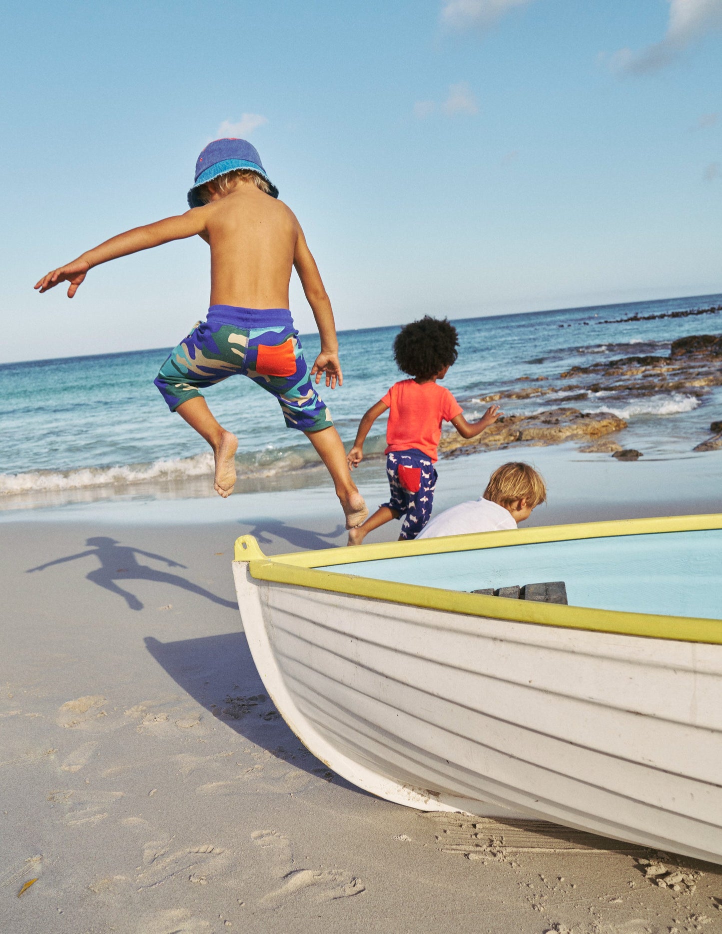 Short baggy en jersey-Camouflage bleu