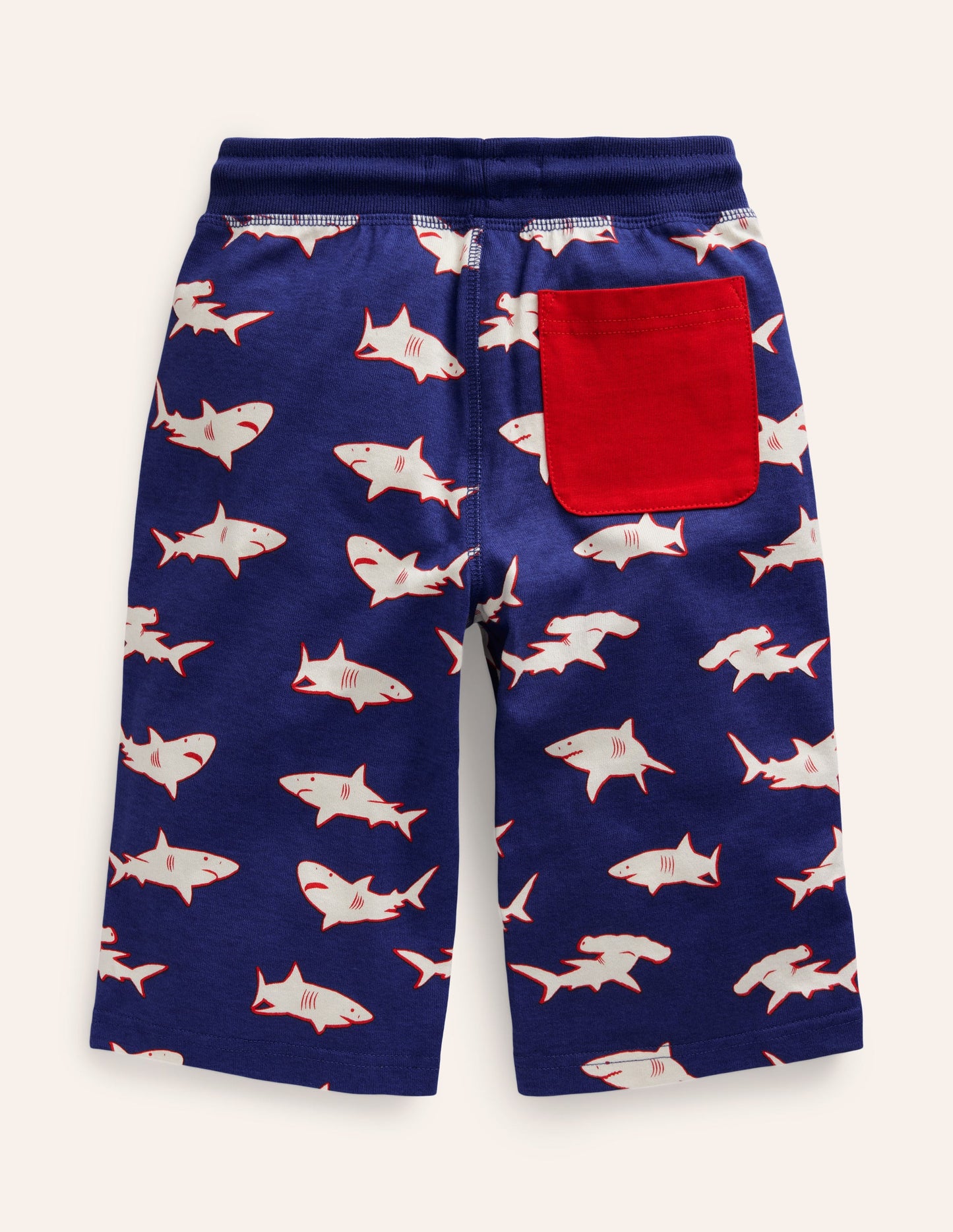 Short baggy en jersey-Requins bleu saphir