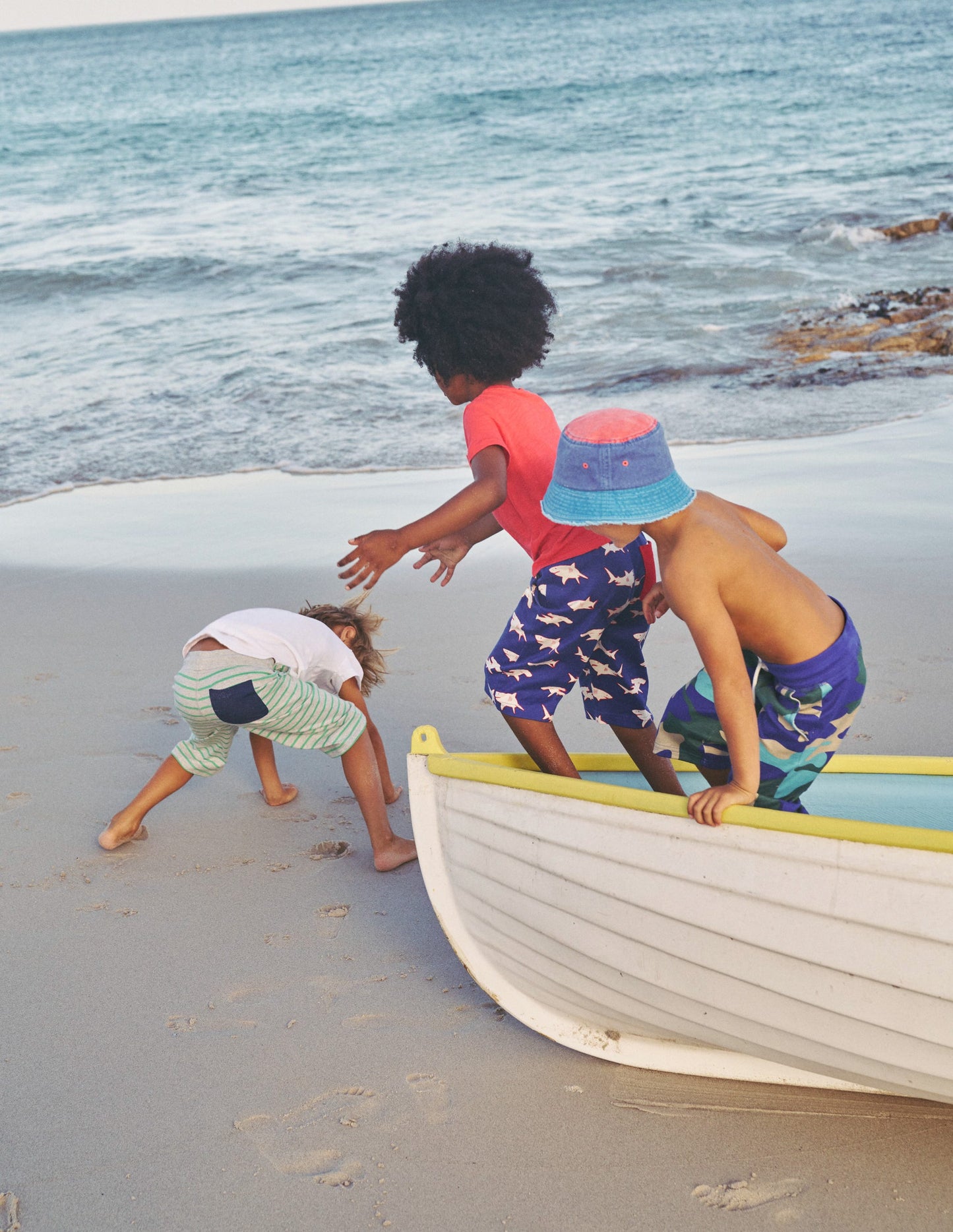 Baggyshorts aus Jersey-Saphirblau Haie