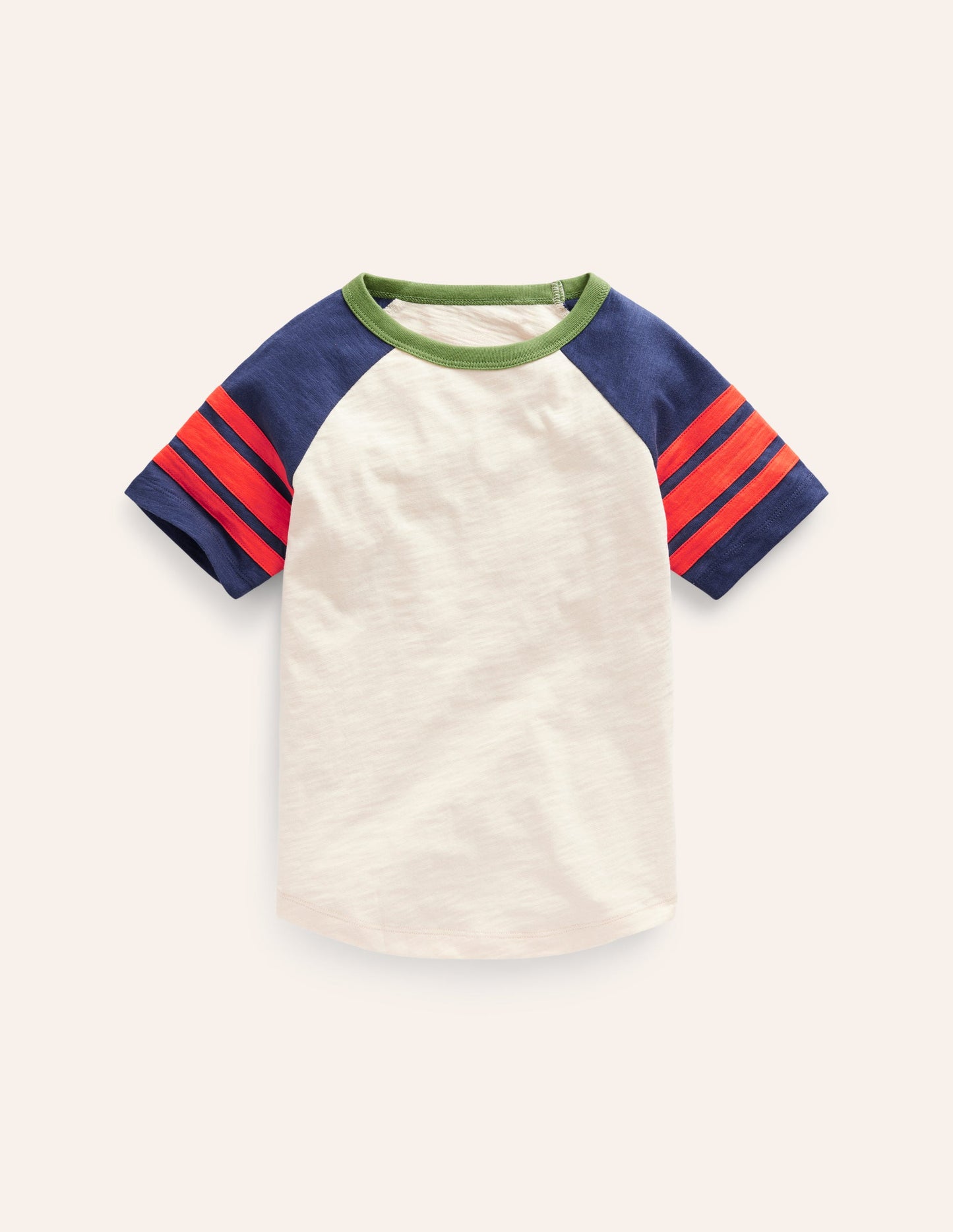 Kurzärmliges T-Shirt mit Raglan-Ärmeln-Kaliko/Schuluniform-Marineblau