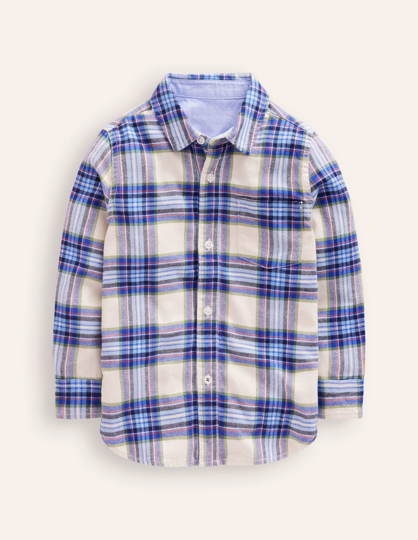 Chemise cosy à carreaux en coton-Carreaux bleu clair