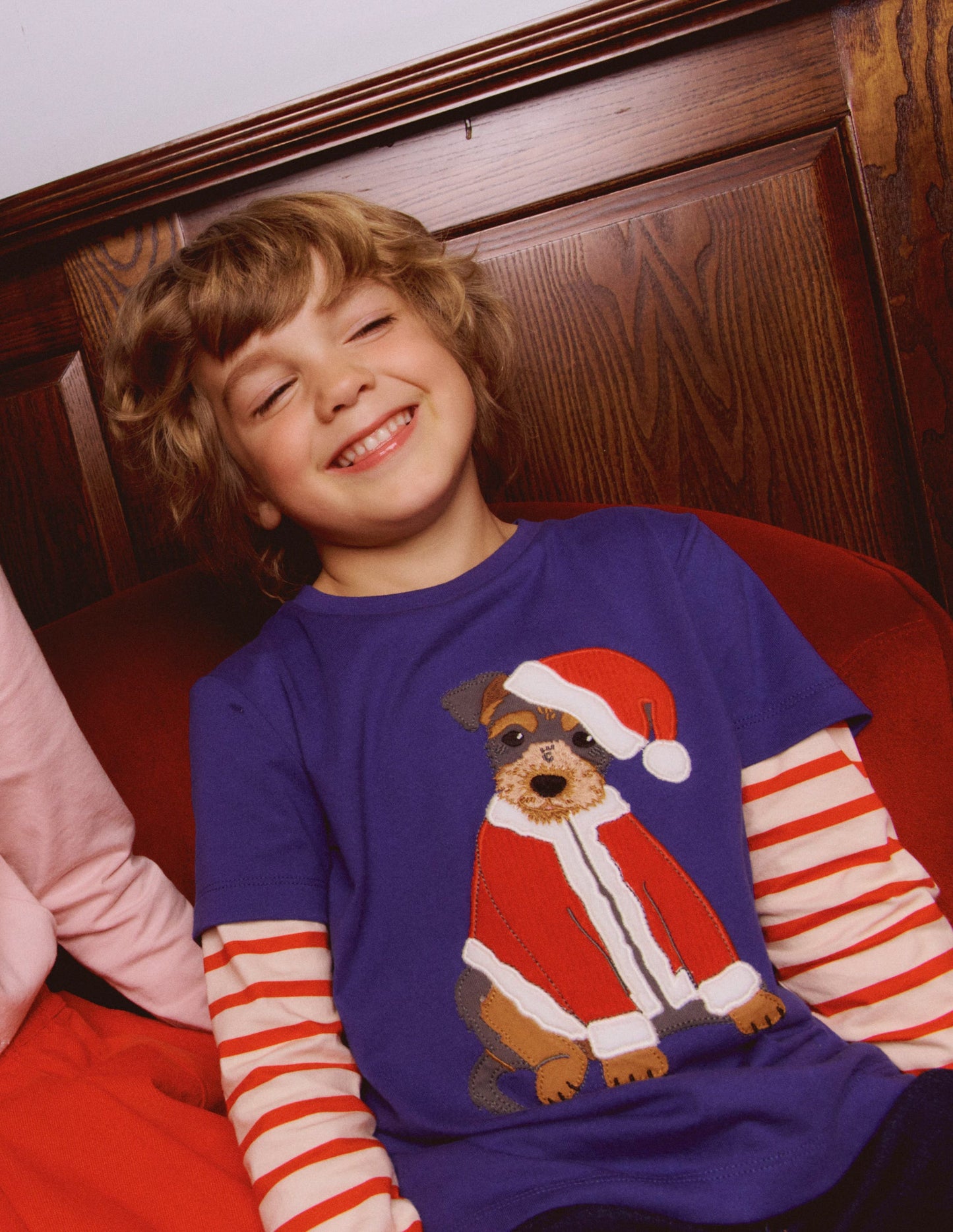 T-shirt fausses manches à appliqué-Janet geai bleu