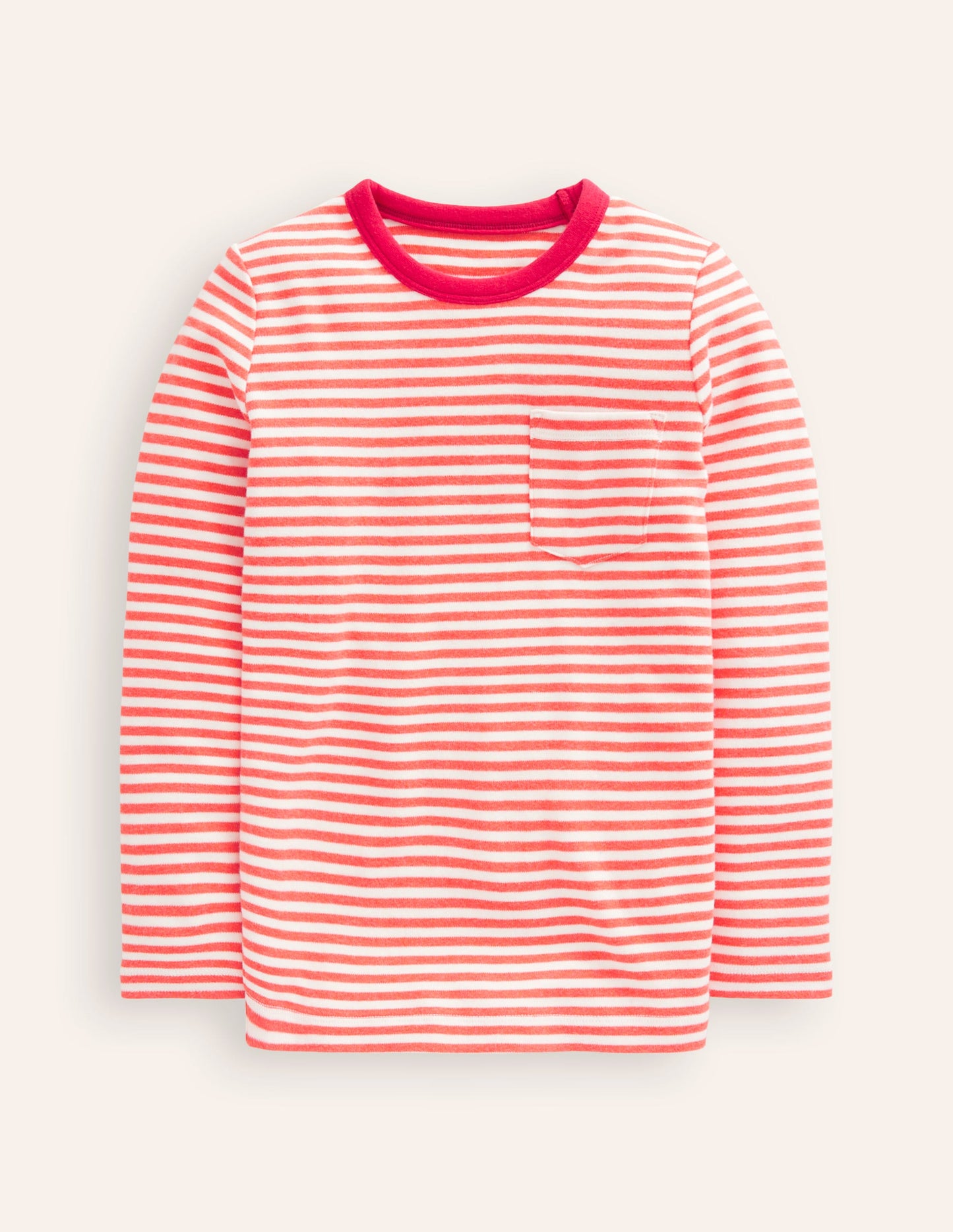 Cosy Brushed Top-Ivory/Strawberry Tart Red