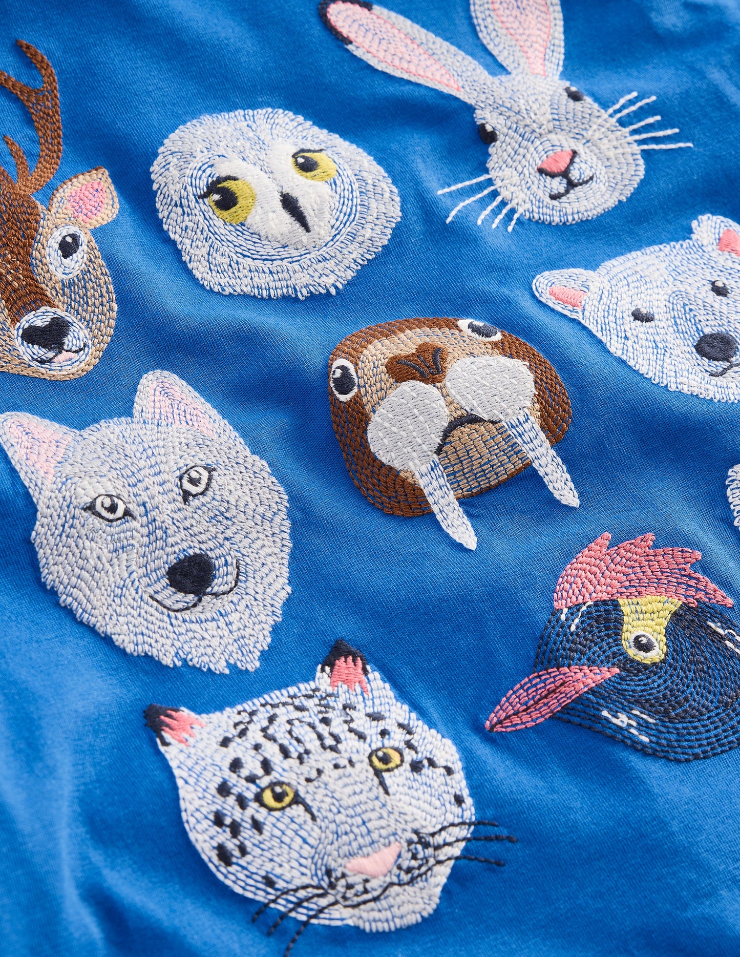 Originelles Superstitch-T-Shirt mit Gittermotiv-Griechisches Blau Tiere der Arktis