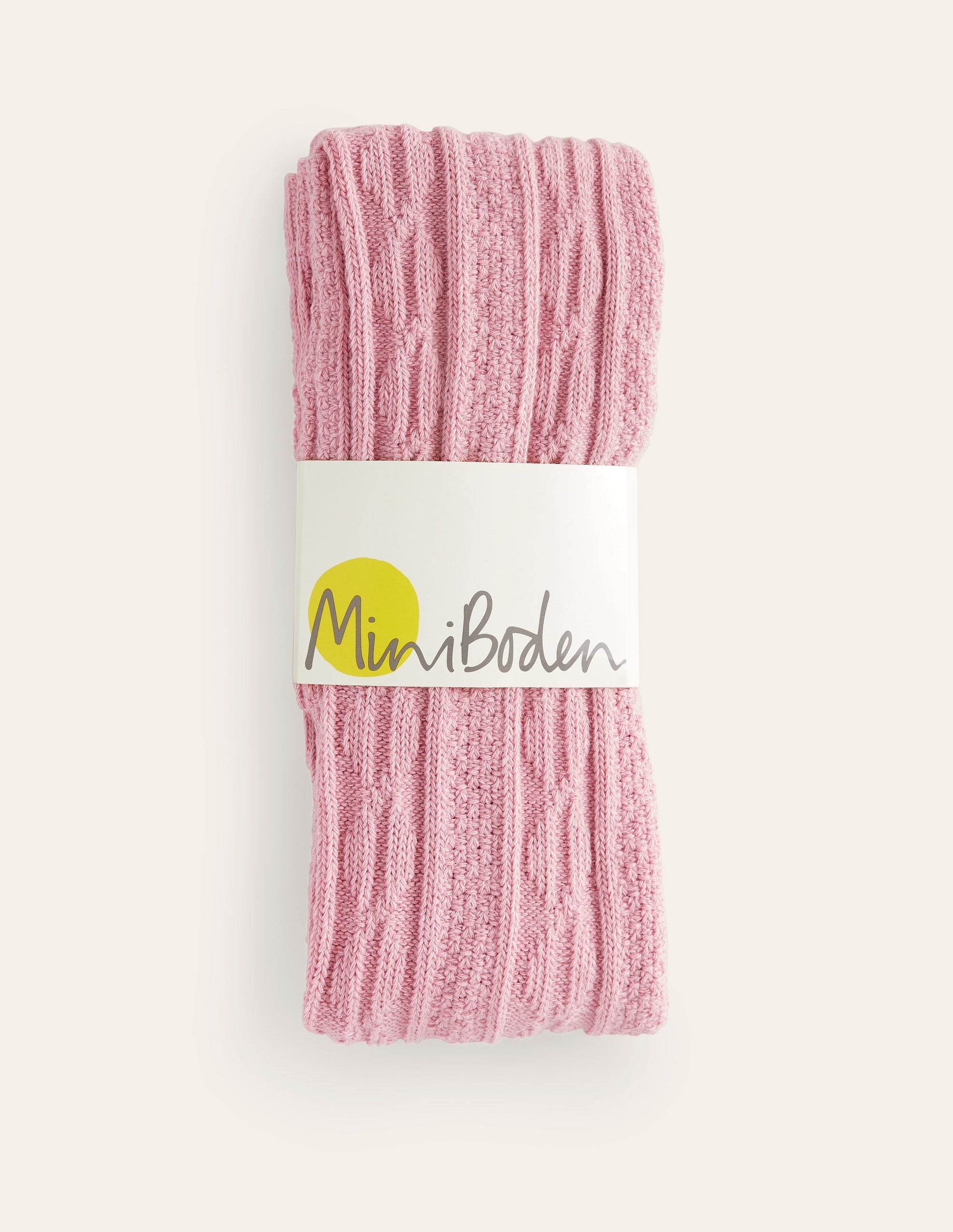 Fußlose Strumpfhose mit Zopfmuster-Vintage Rosa-2