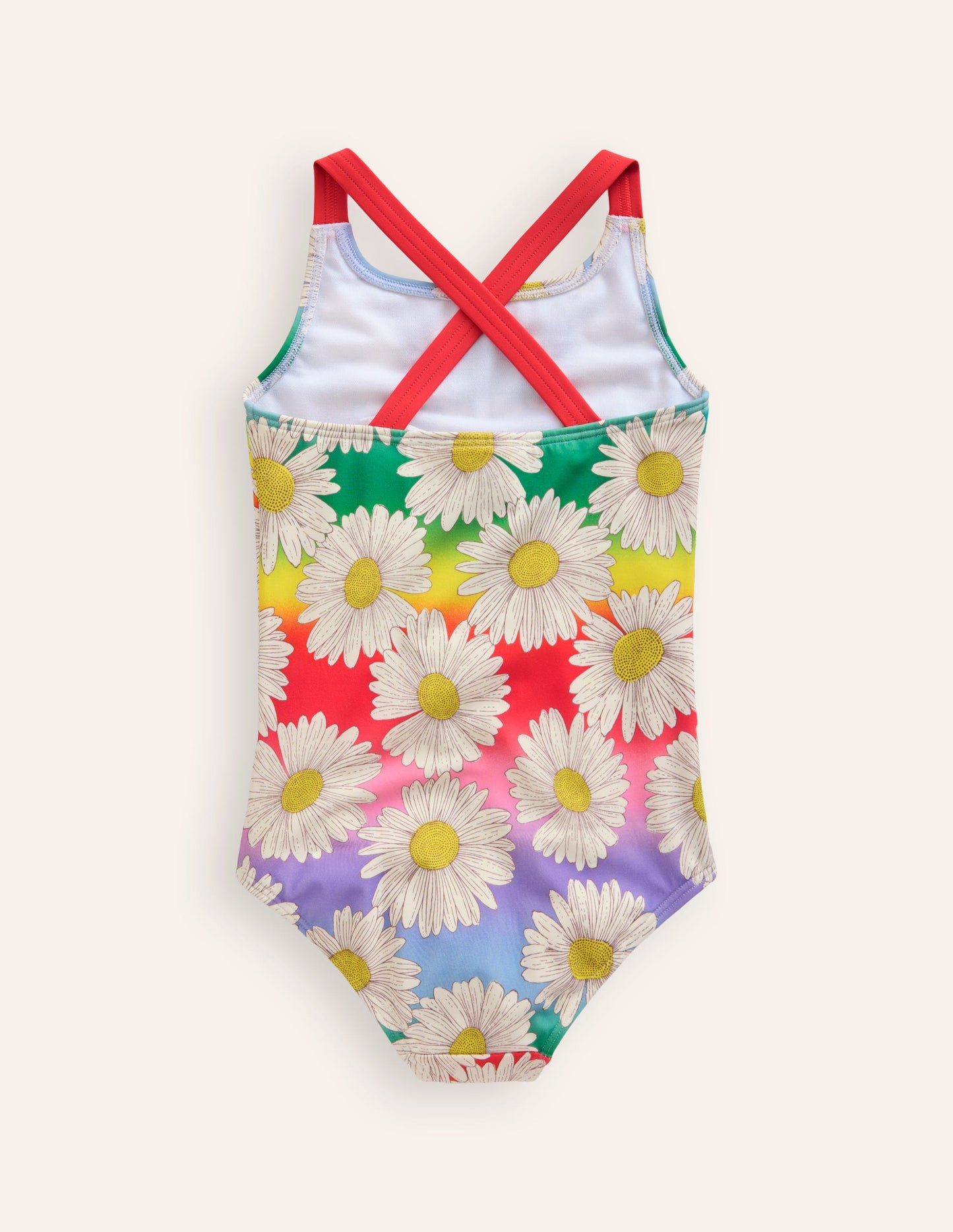 Maillot de bain imprimé croisé dans le dos-Pâquerette dégradé multi