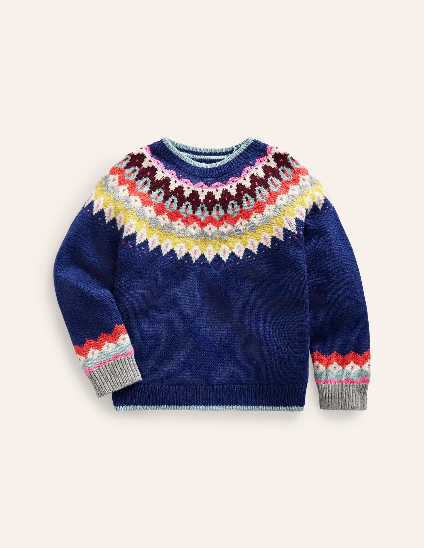 Pull Eleanor à motif jacquard-Bleu saphir