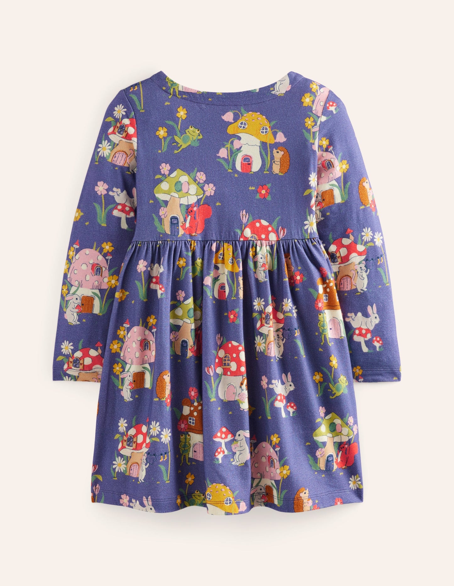 Robe fun à manches longues en jersey-Village de champignons tribord