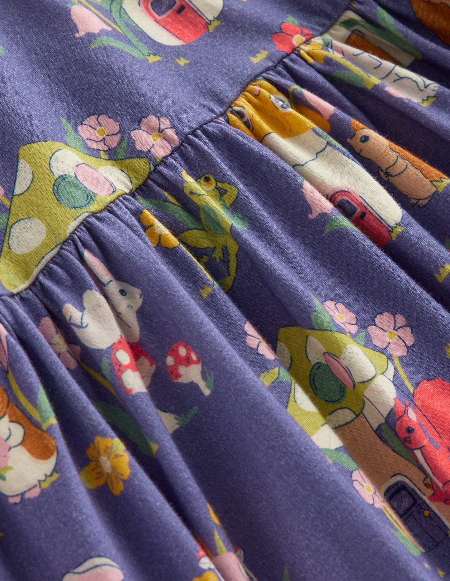 Robe fun à manches longues en jersey-Village de champignons tribord