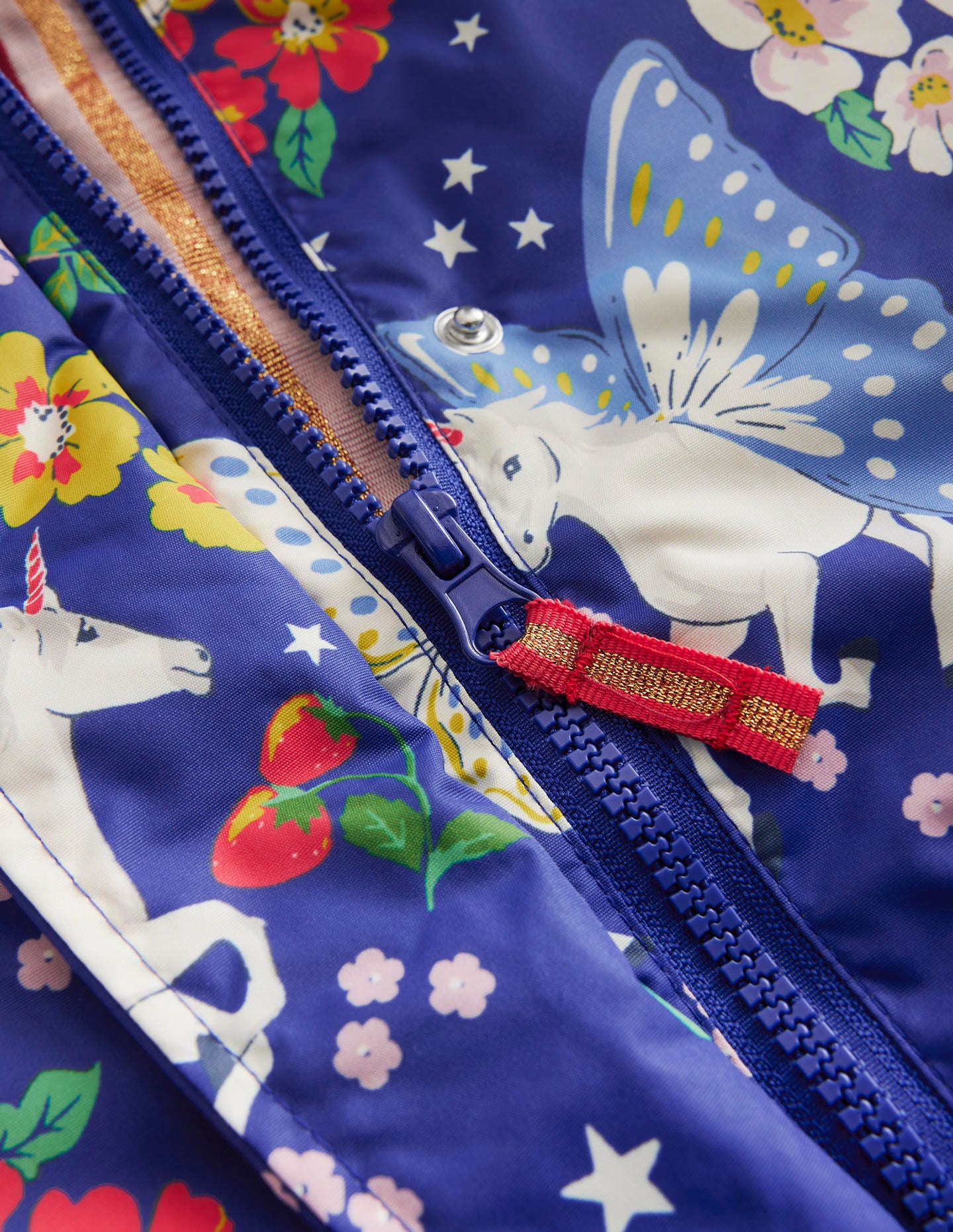Anorak mit Sherpa-Futter-Blau Verzaubertes Einhorn