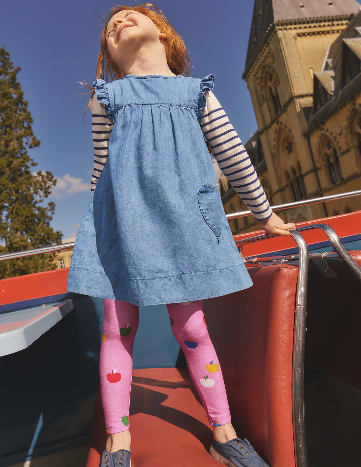 Lustige Leggings für jeden Tag-Vintage-Mauve Regenbogen Äpfel