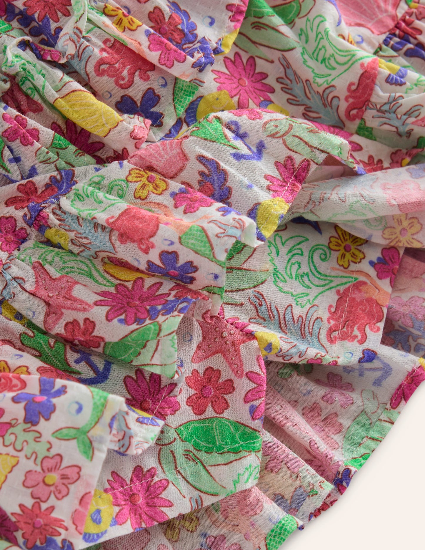 Jupe-short volantée à imprimé-Motif sirène multi