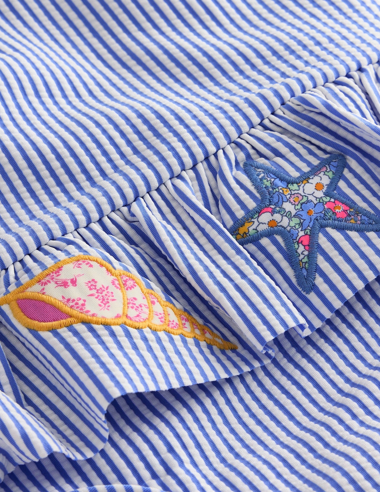 Badeanzug mit Schößchen-Vintage Blau