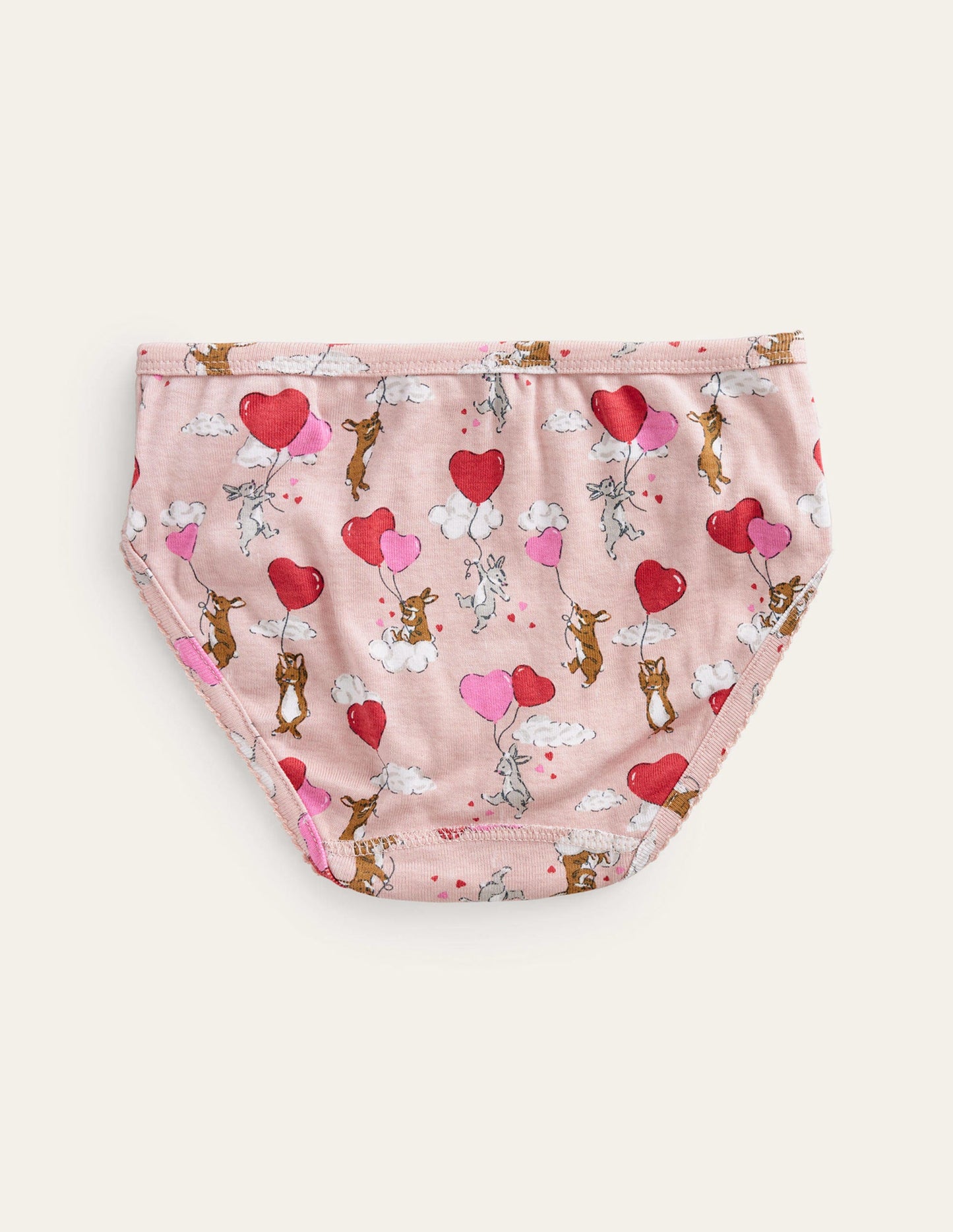 7 culottes-Cœurs lapin rose