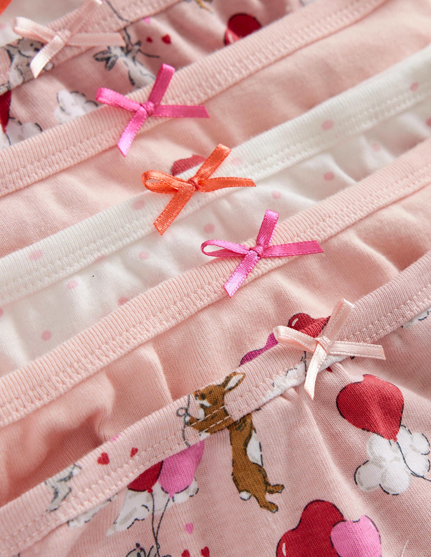 7 culottes-Cœurs lapin rose