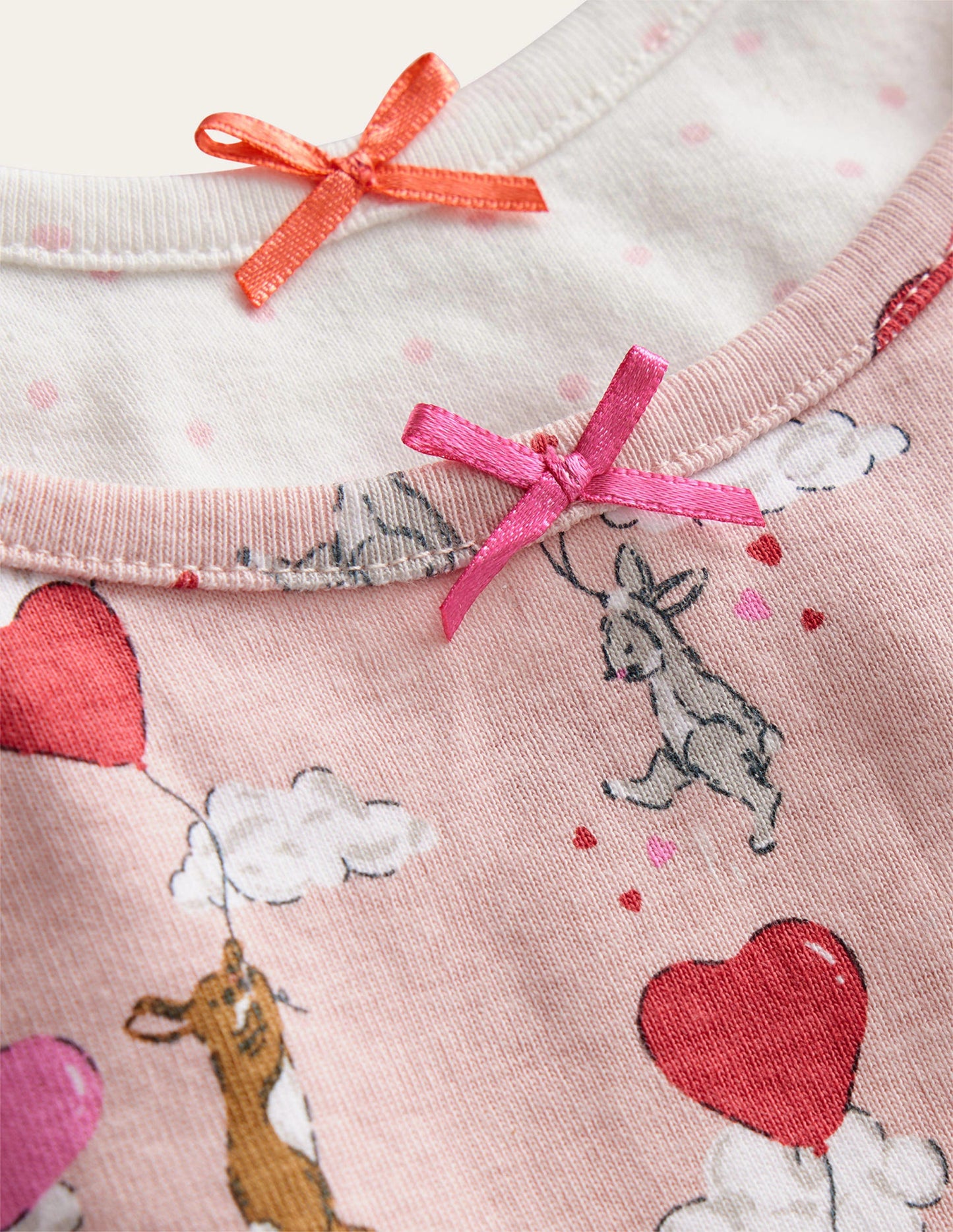 2er-Pack Unterhemden-Rosa Hasen Herzen