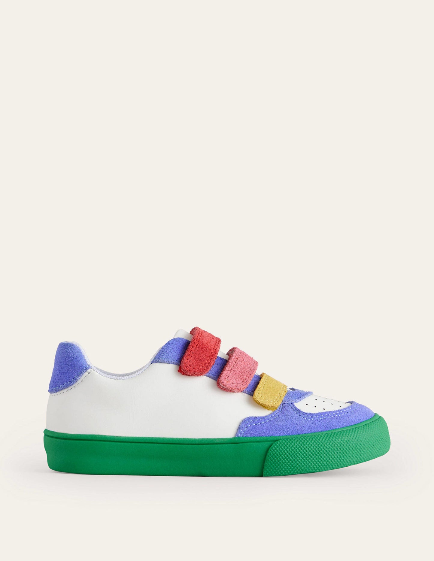 Baskets basses en cuir-Colourblock ivoire