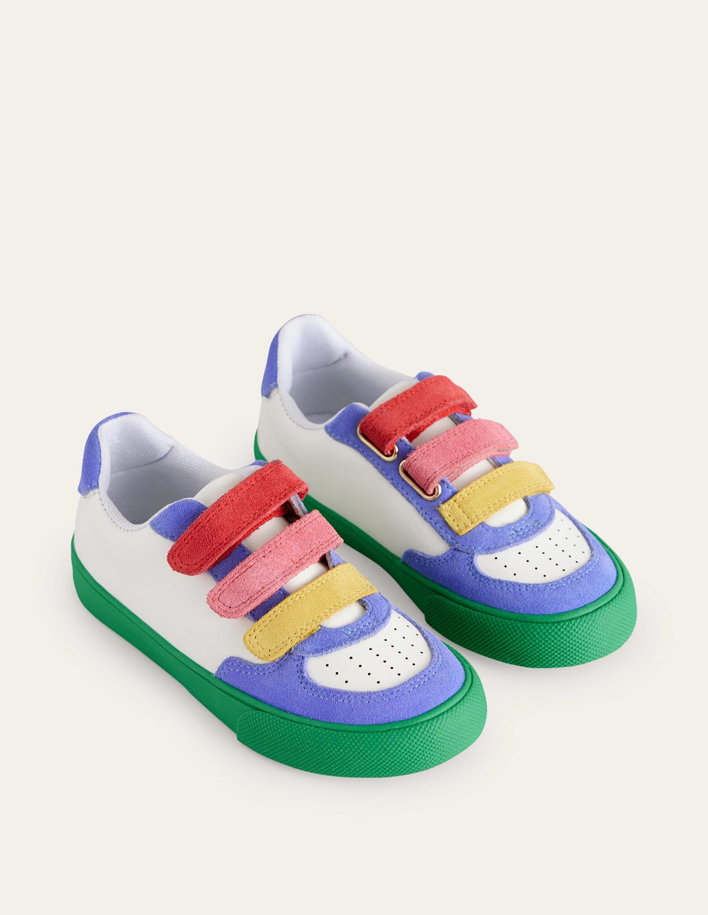 Baskets basses en cuir-Colourblock ivoire