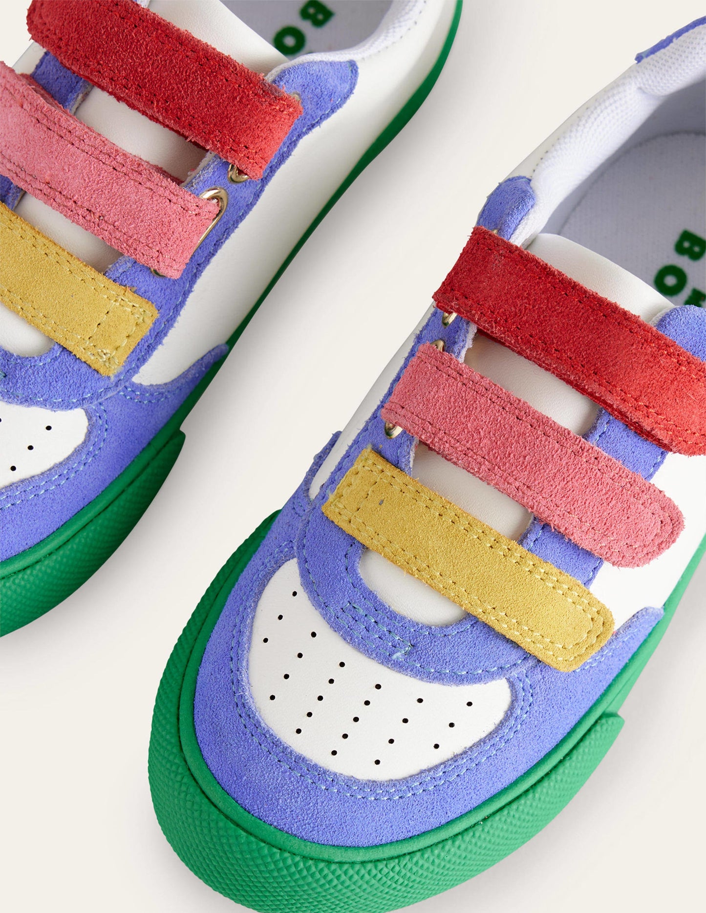 Baskets basses en cuir-Colourblock ivoire