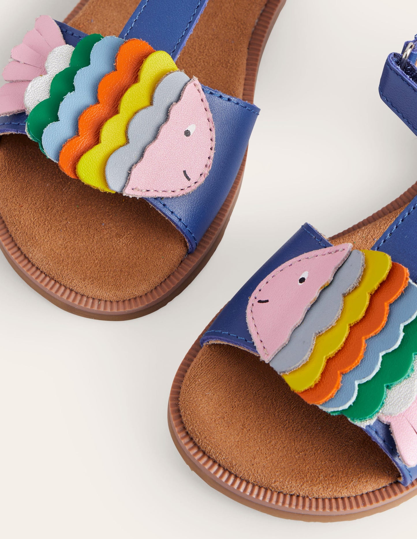 Sandales fun en cuir-Poisson multi bleu