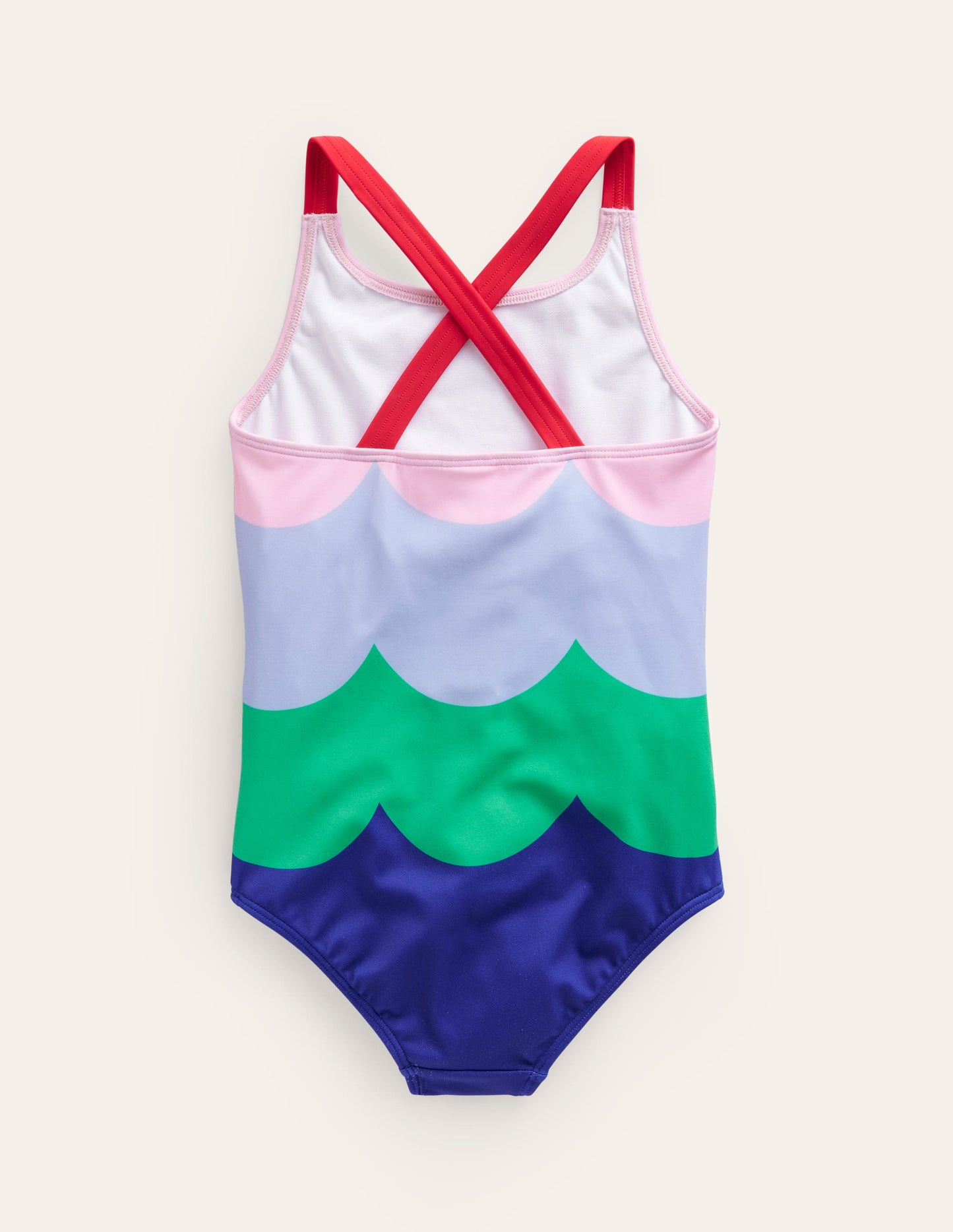 Maillot de bain imprimé croisé dans le dos-Bunt Wellen Streifen