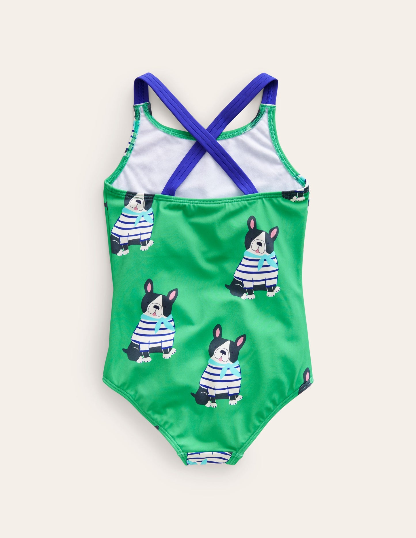 Maillot de bain imprimé croisé dans le dos-Chiens vert Ming