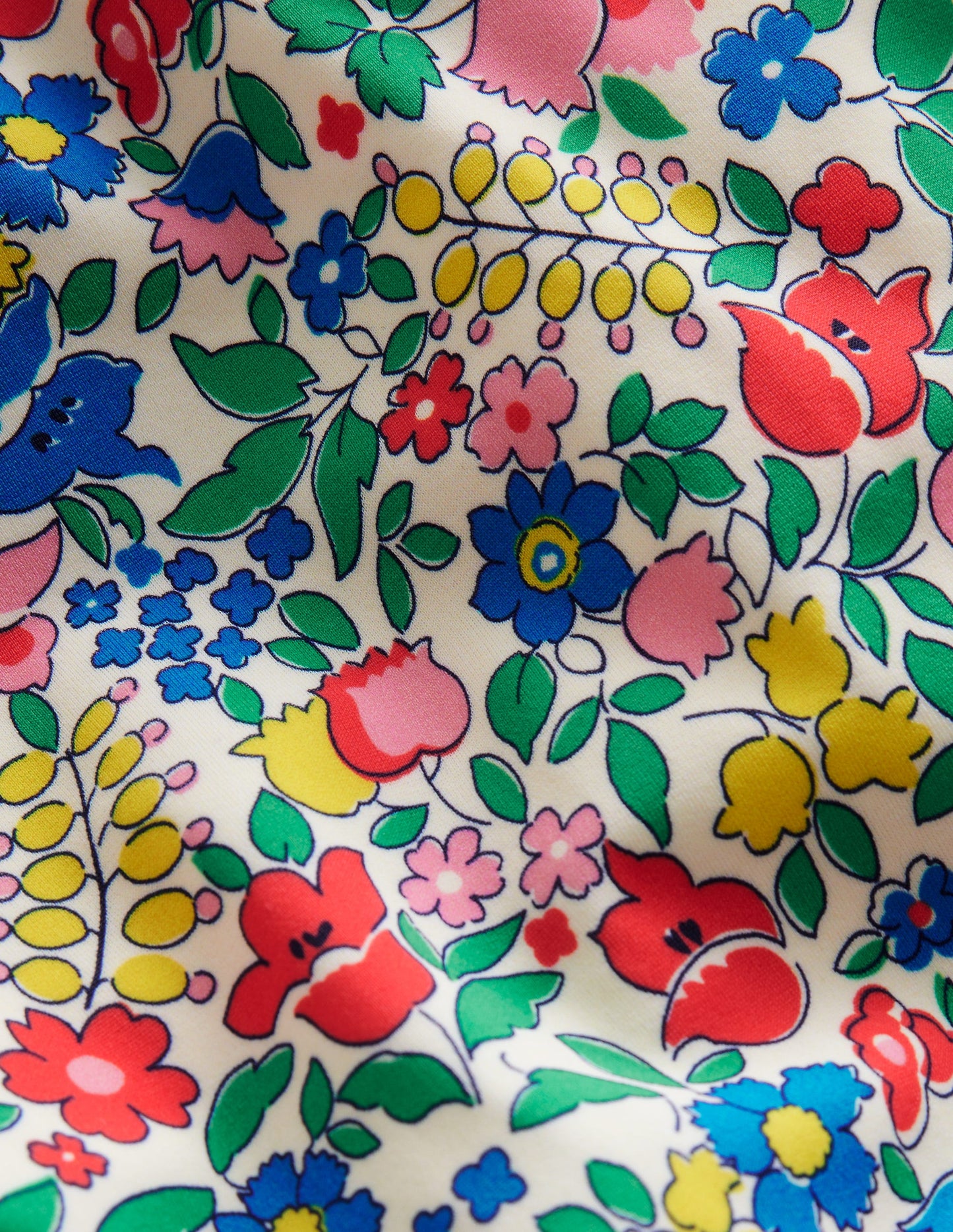 Maillot de bain imprimé à manches bouffantes-Lit de fleurs multi
