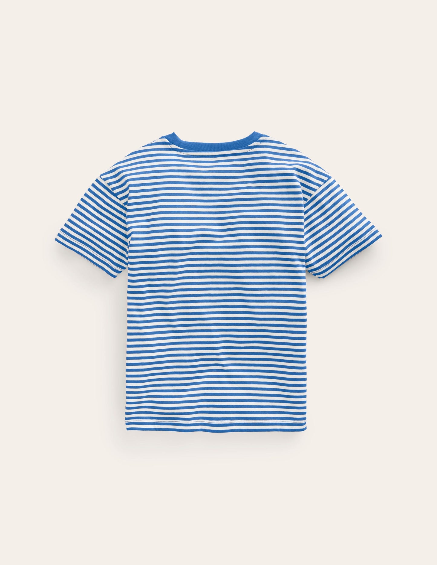 T-shirt à logo brodé-Fraise bleu héron/ivoire