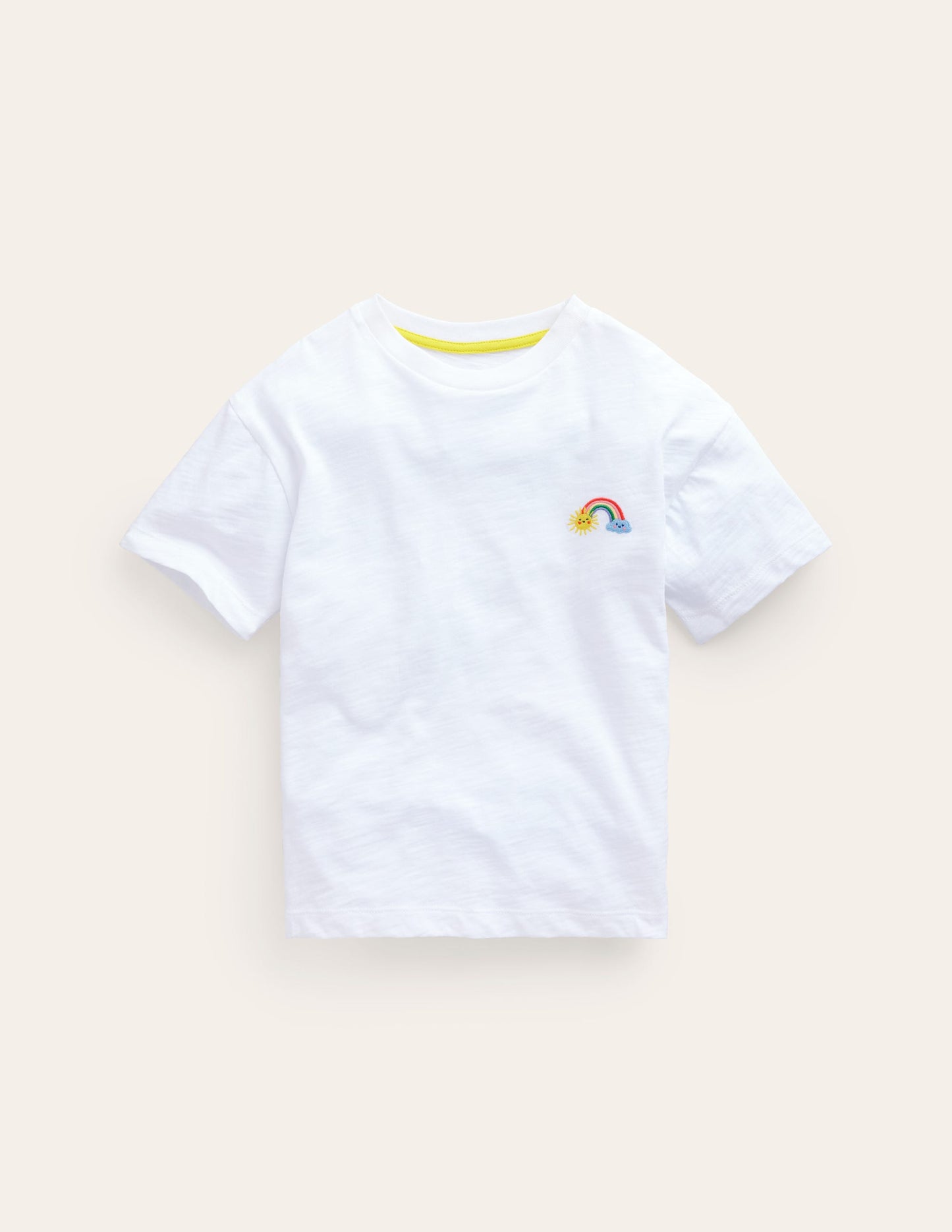 T-shirt à logo brodé-Arc-en-ciel blanc