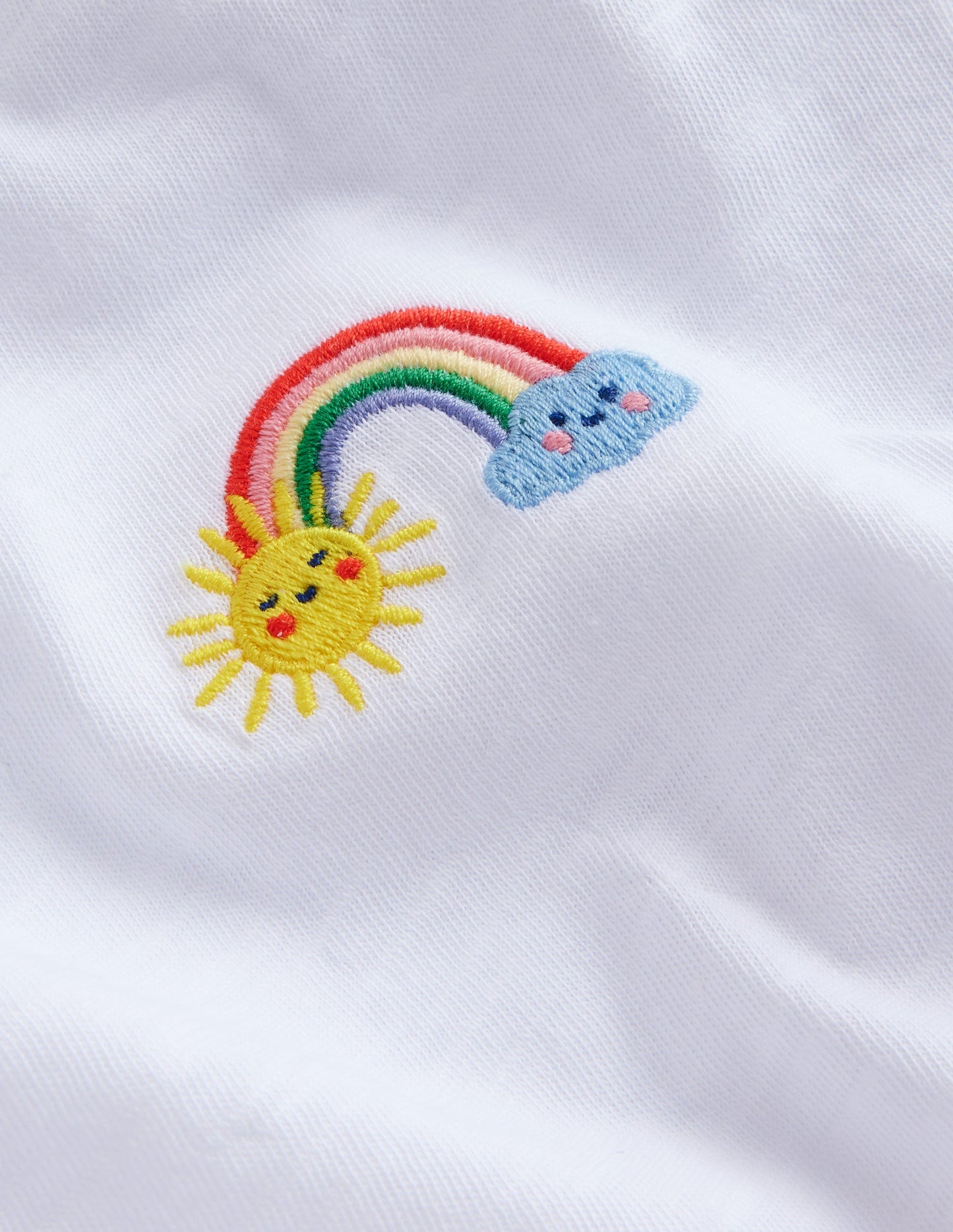 T-shirt à logo brodé-Arc-en-ciel blanc