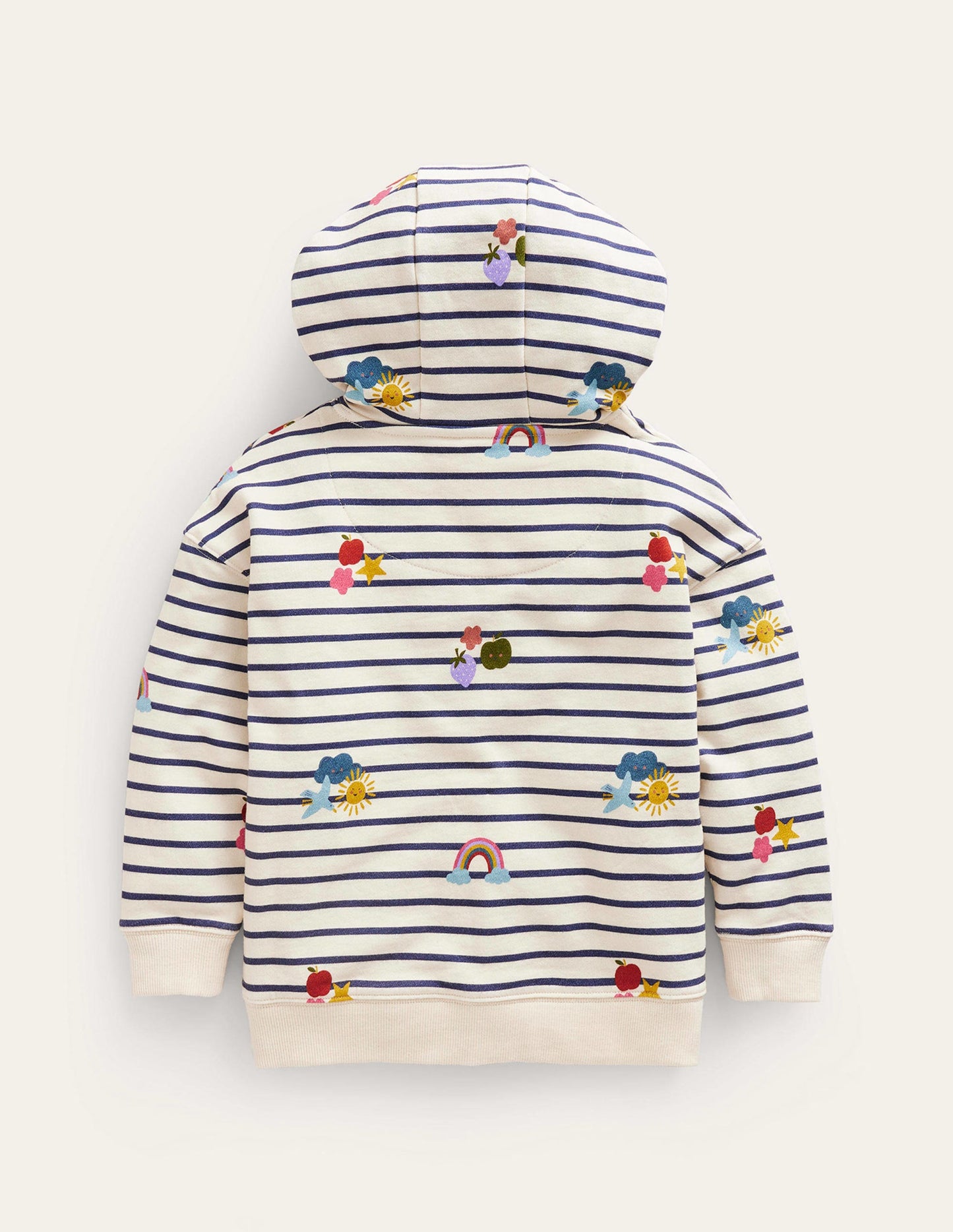 Bedruckter Kapuzenpullover-Streifen Regenbogen Wolken