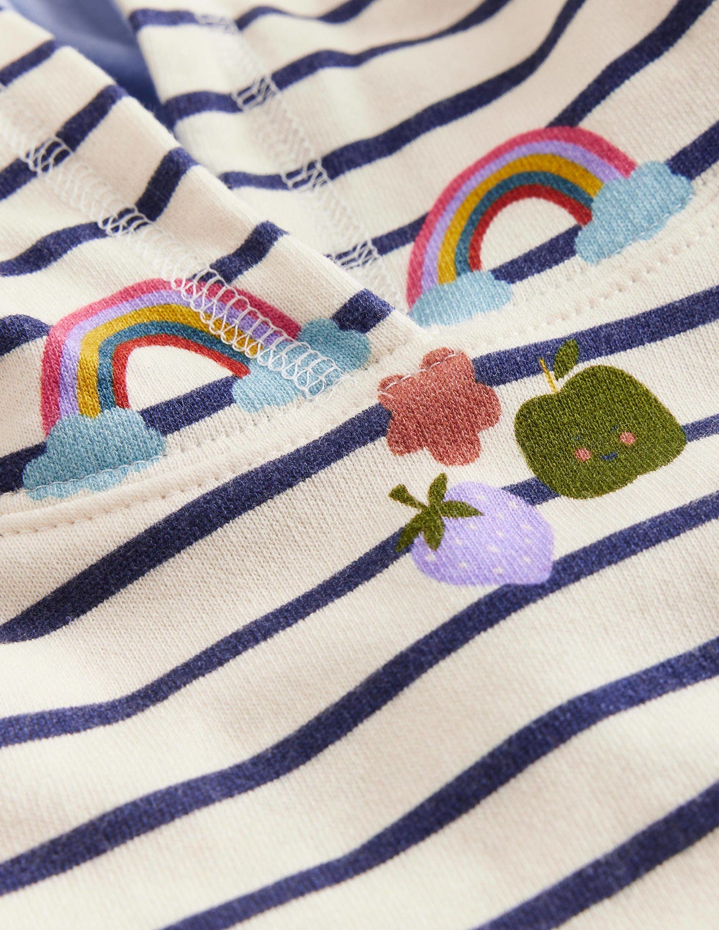 Bedruckter Kapuzenpullover-Streifen Regenbogen Wolken