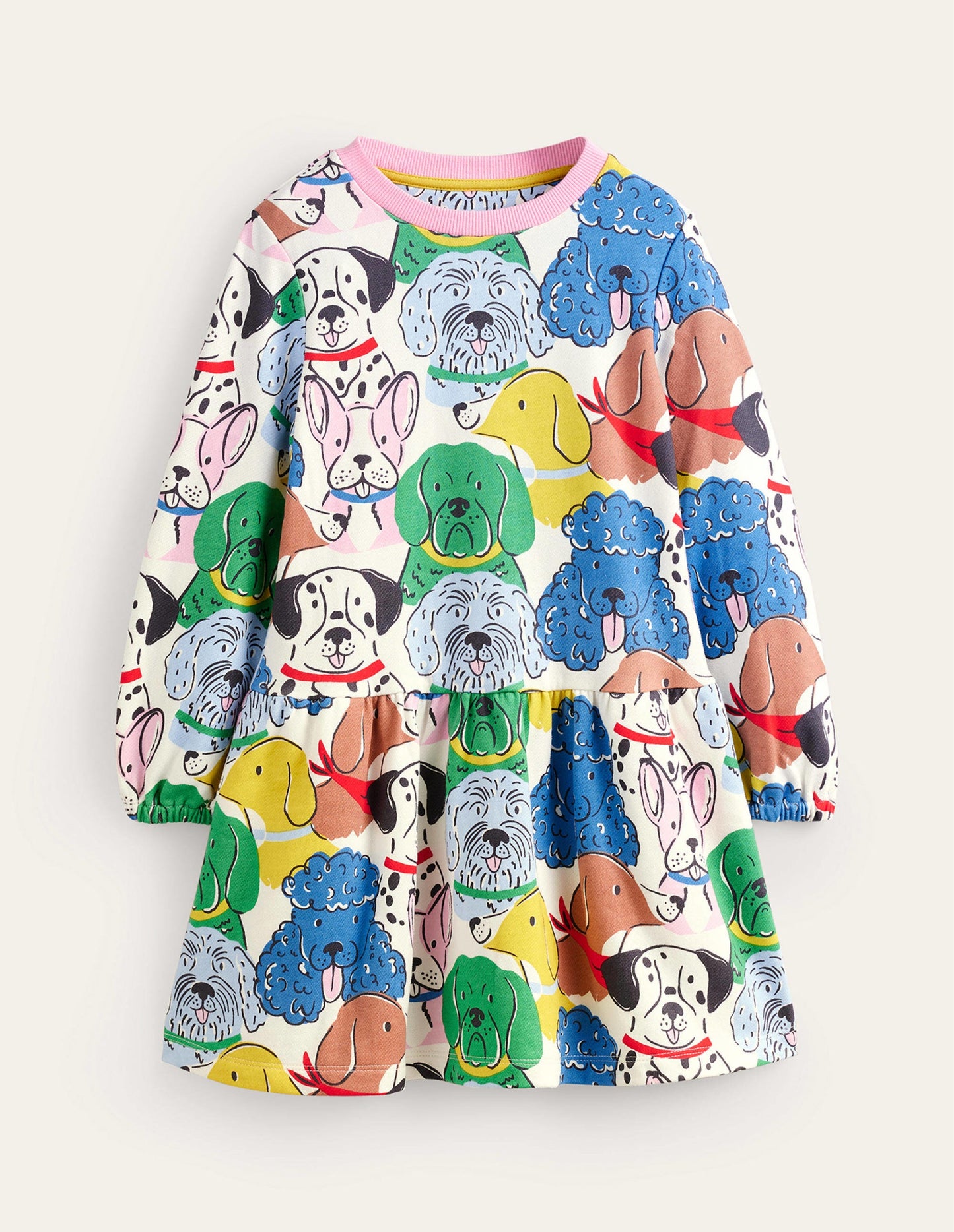 Bedrucktes Sweatshirt-Kleid-Bunte Hunde