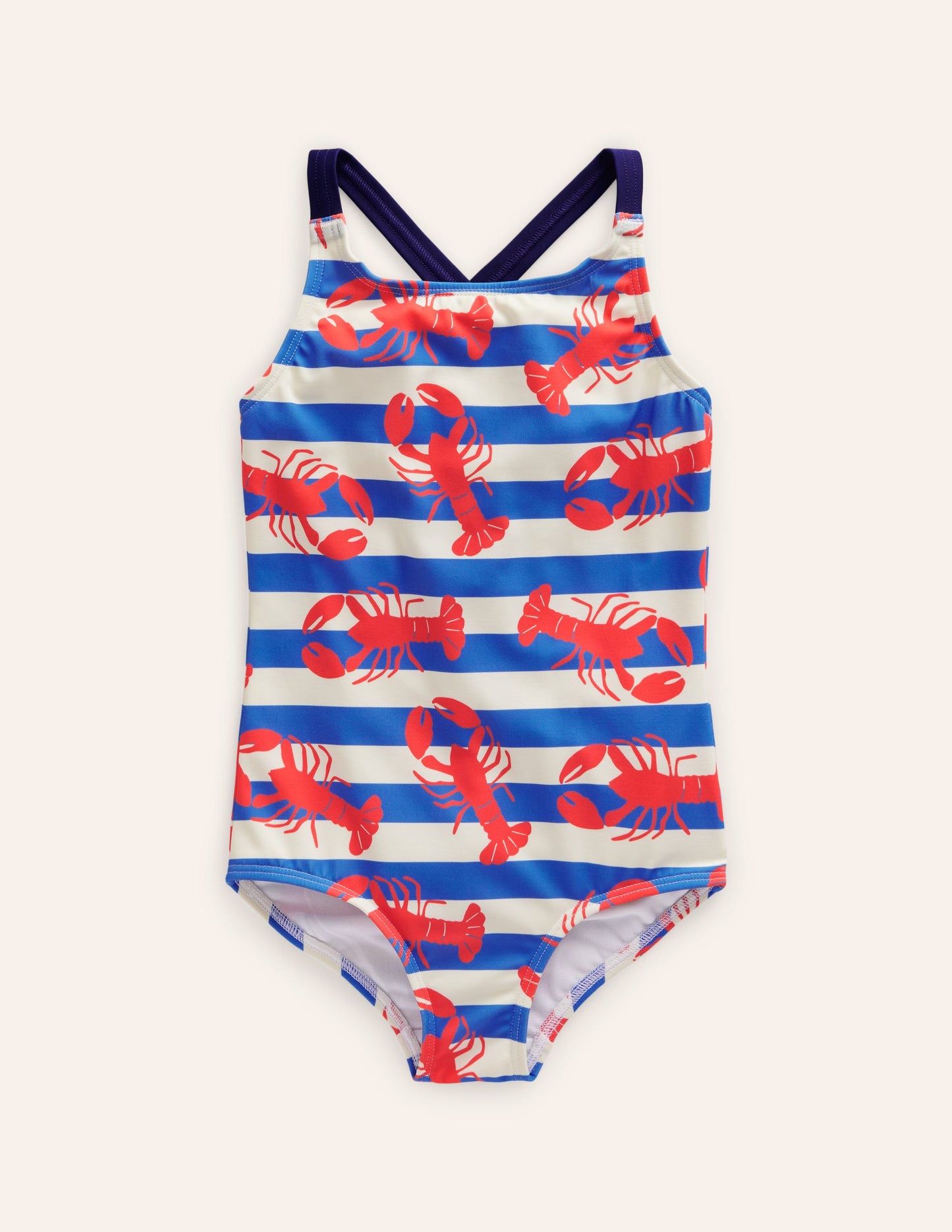 Maillot de bain imprimé croisé dans le dos-Homard rose