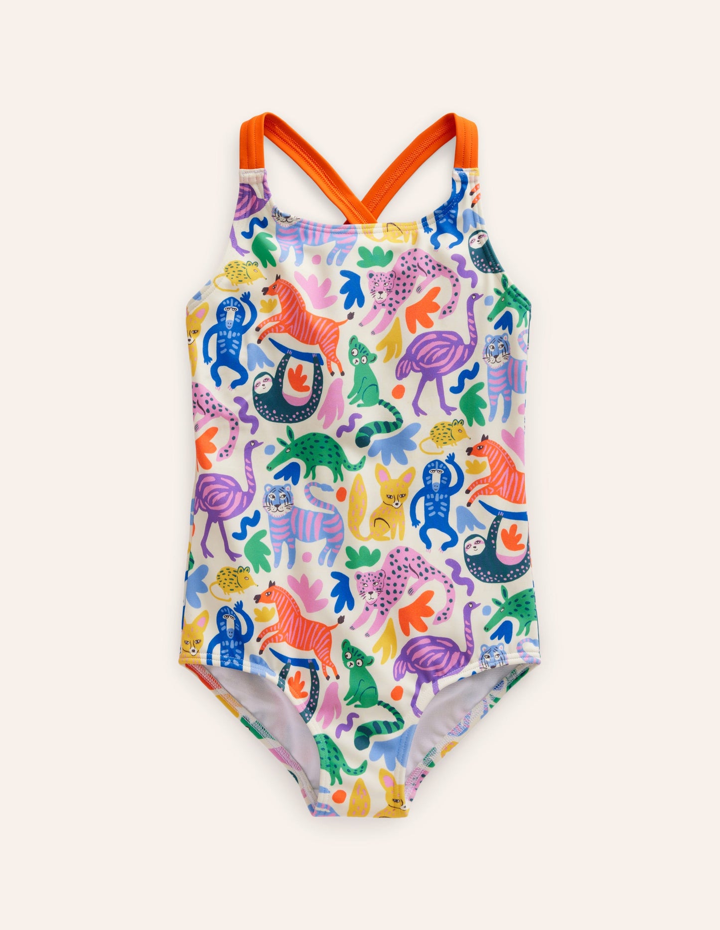 Maillot de bain imprimé croisé dans le dos-Copains de safari multi