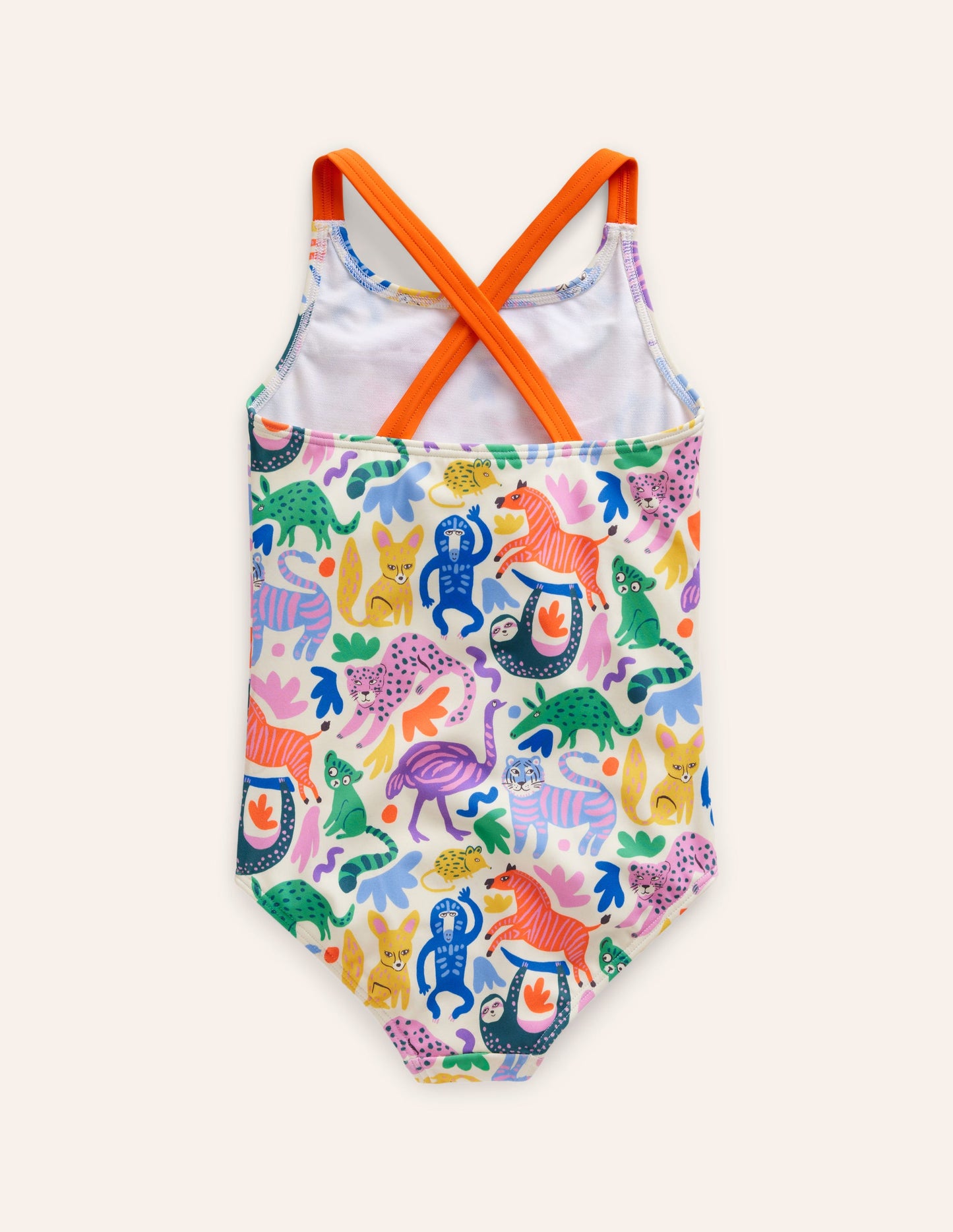 Maillot de bain imprimé croisé dans le dos-Copains de safari multi