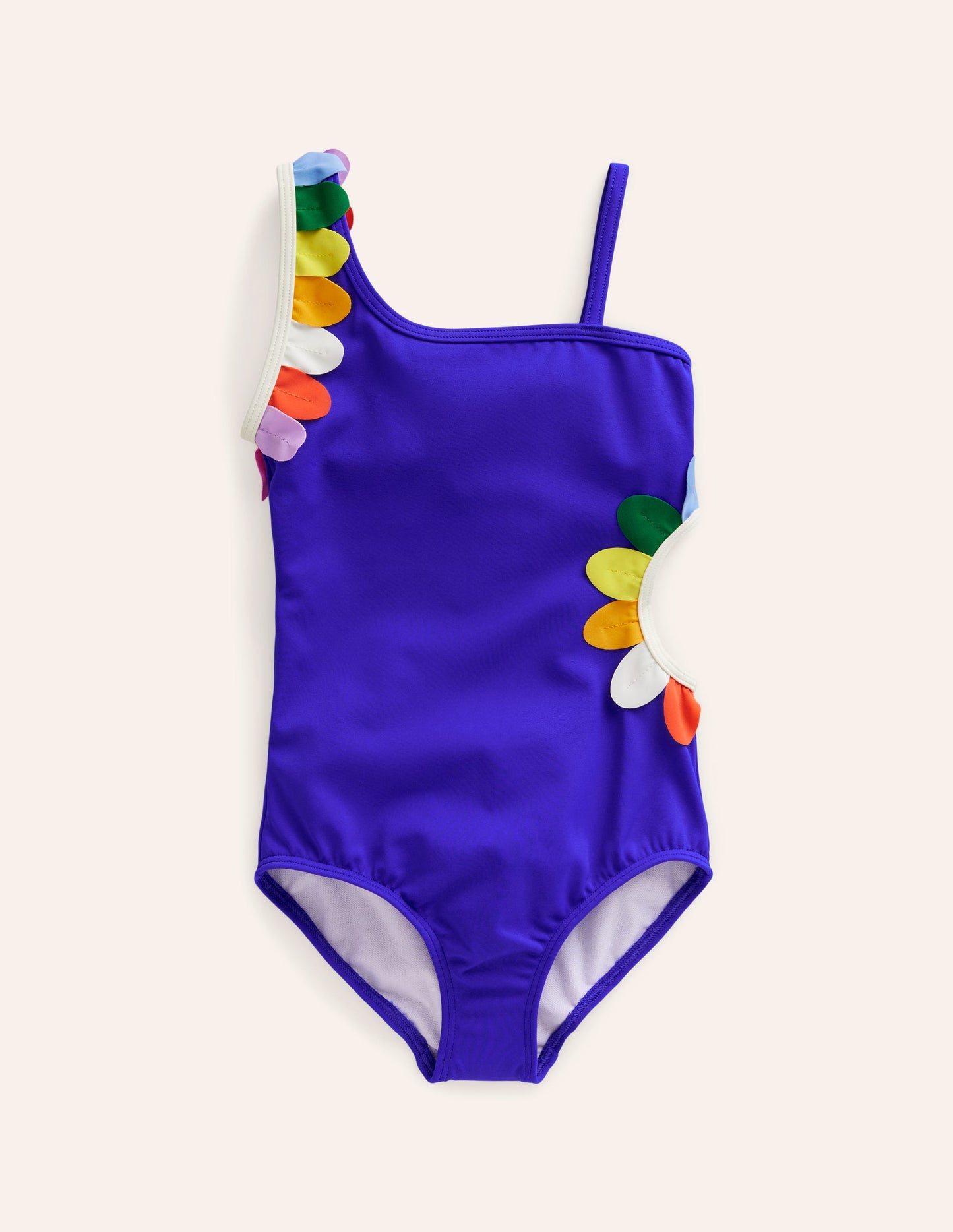 Badeanzug mit Blumen-Cut-outs-Tiefblau Bunt Gänseblümchen