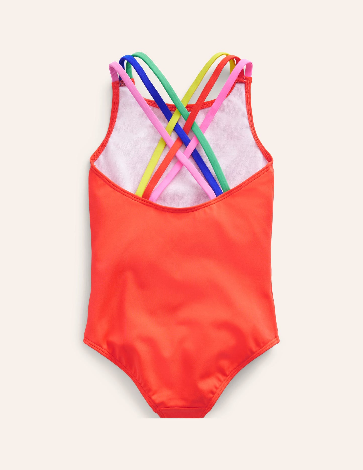 Badeanzug mit gekreuzten Rückenträgern in Regenbogenfarben-Clementine