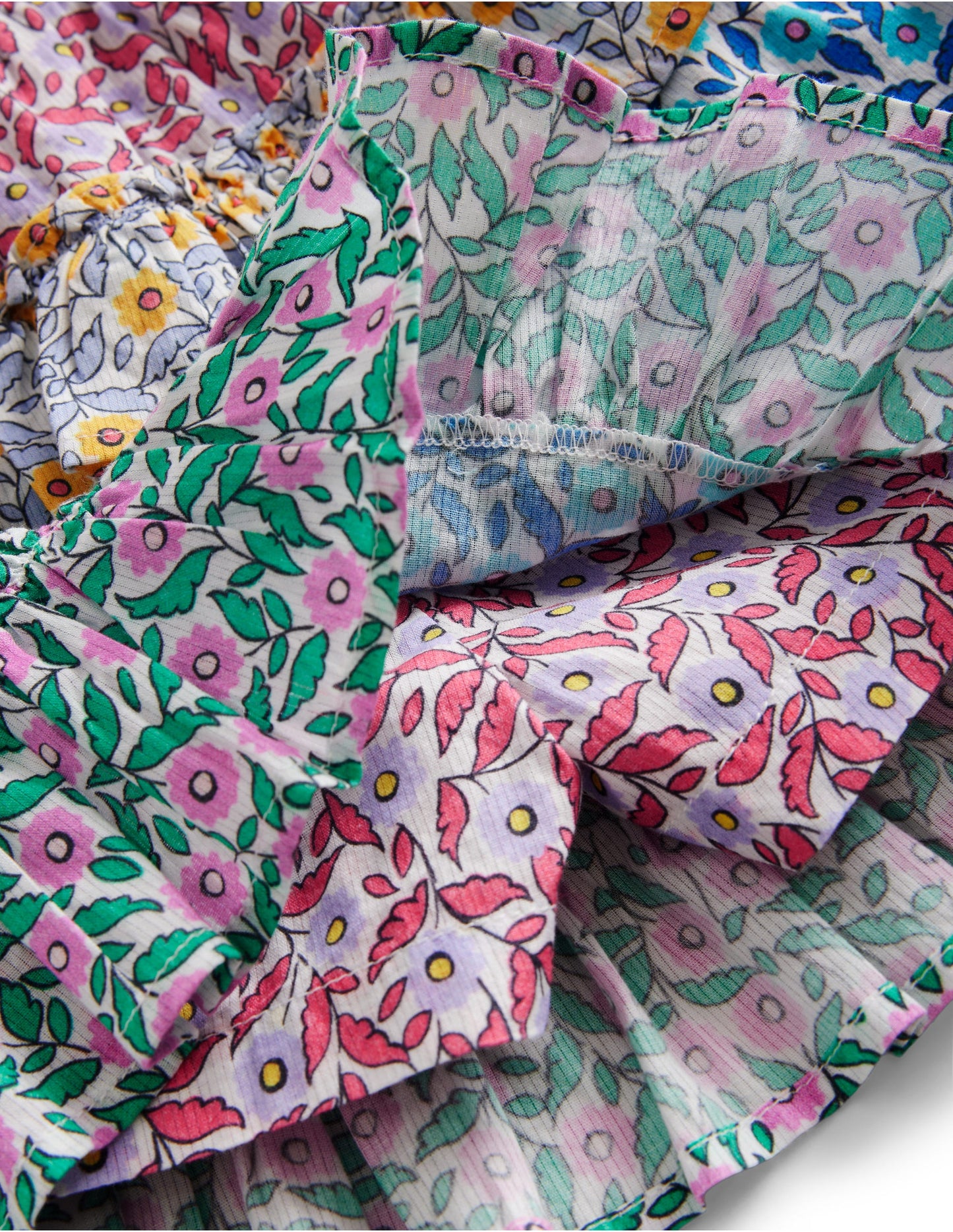 Jupe-short volantée à imprimé-Motif floral pêle-mêle