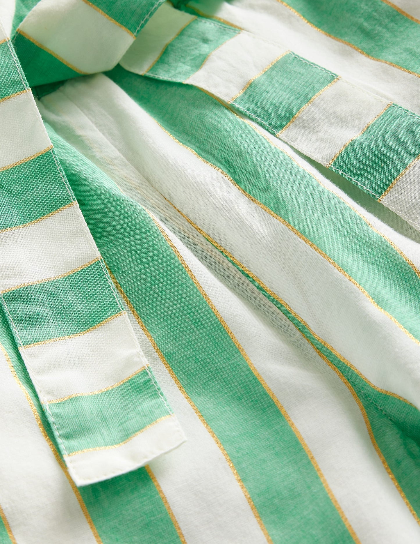 Wide Leg Trousers-Green Lurex Stripe
