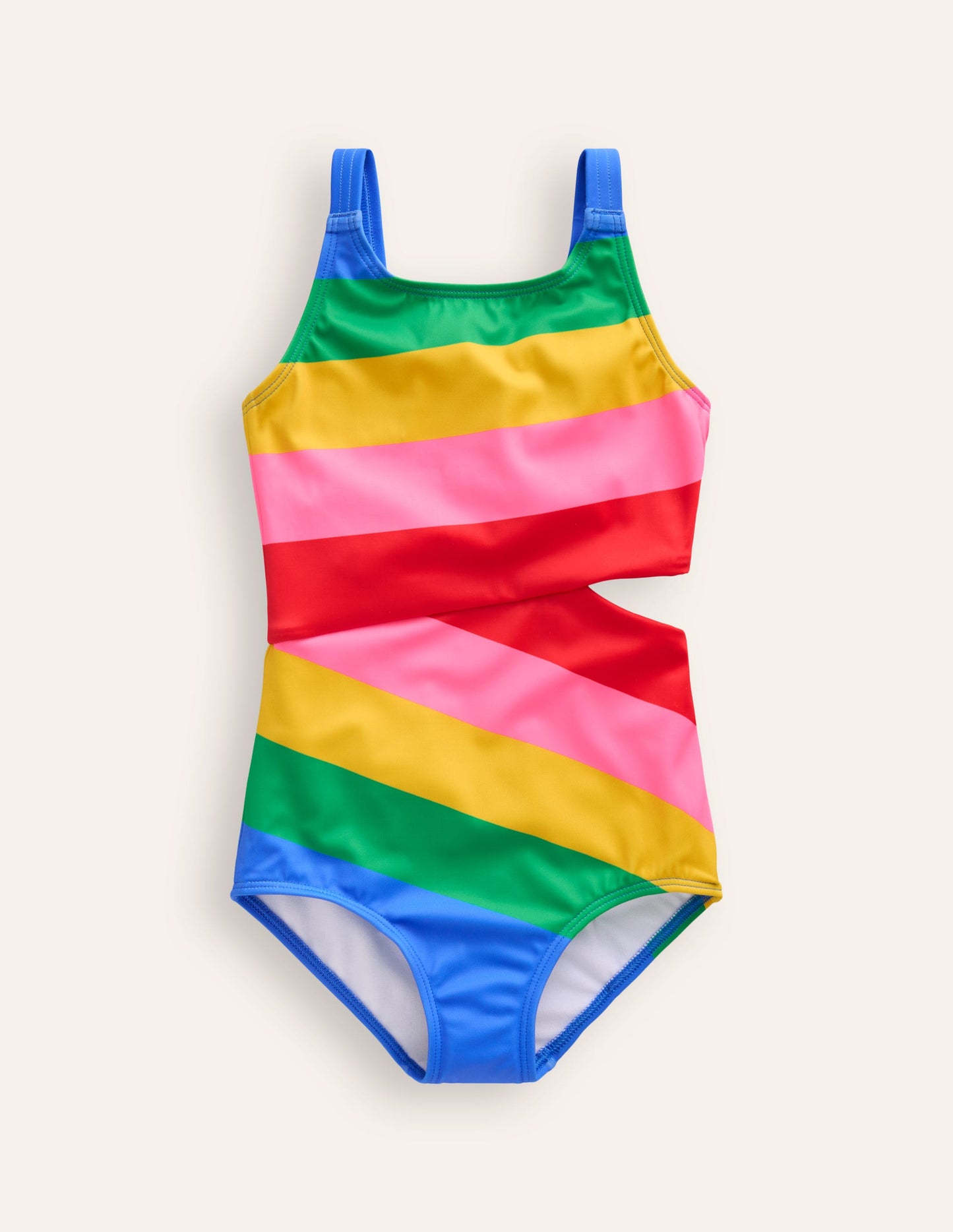 Badeanzug mit Cut-out-Festivalrosa Regenbogen